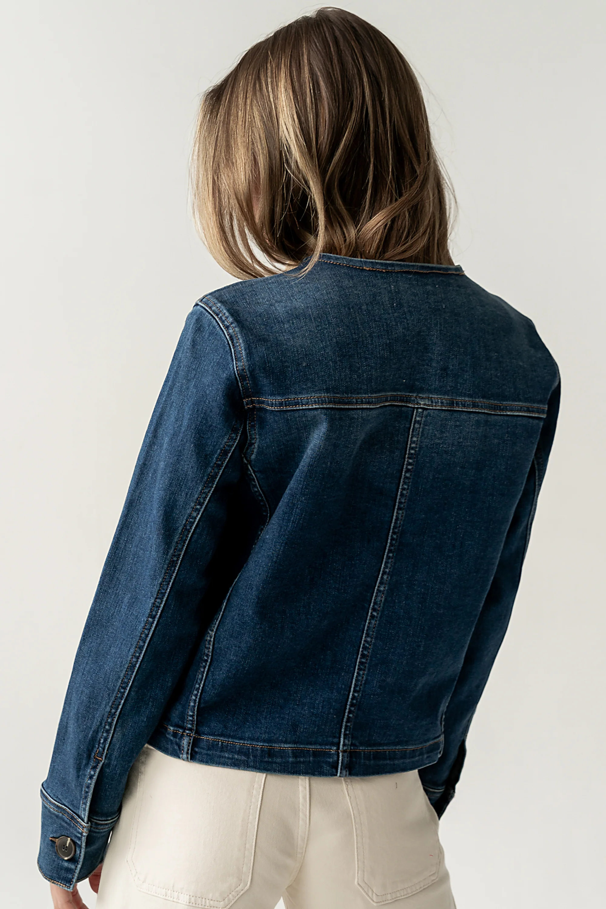Cozette Barrel Jacket in Dark Wash - Image 6