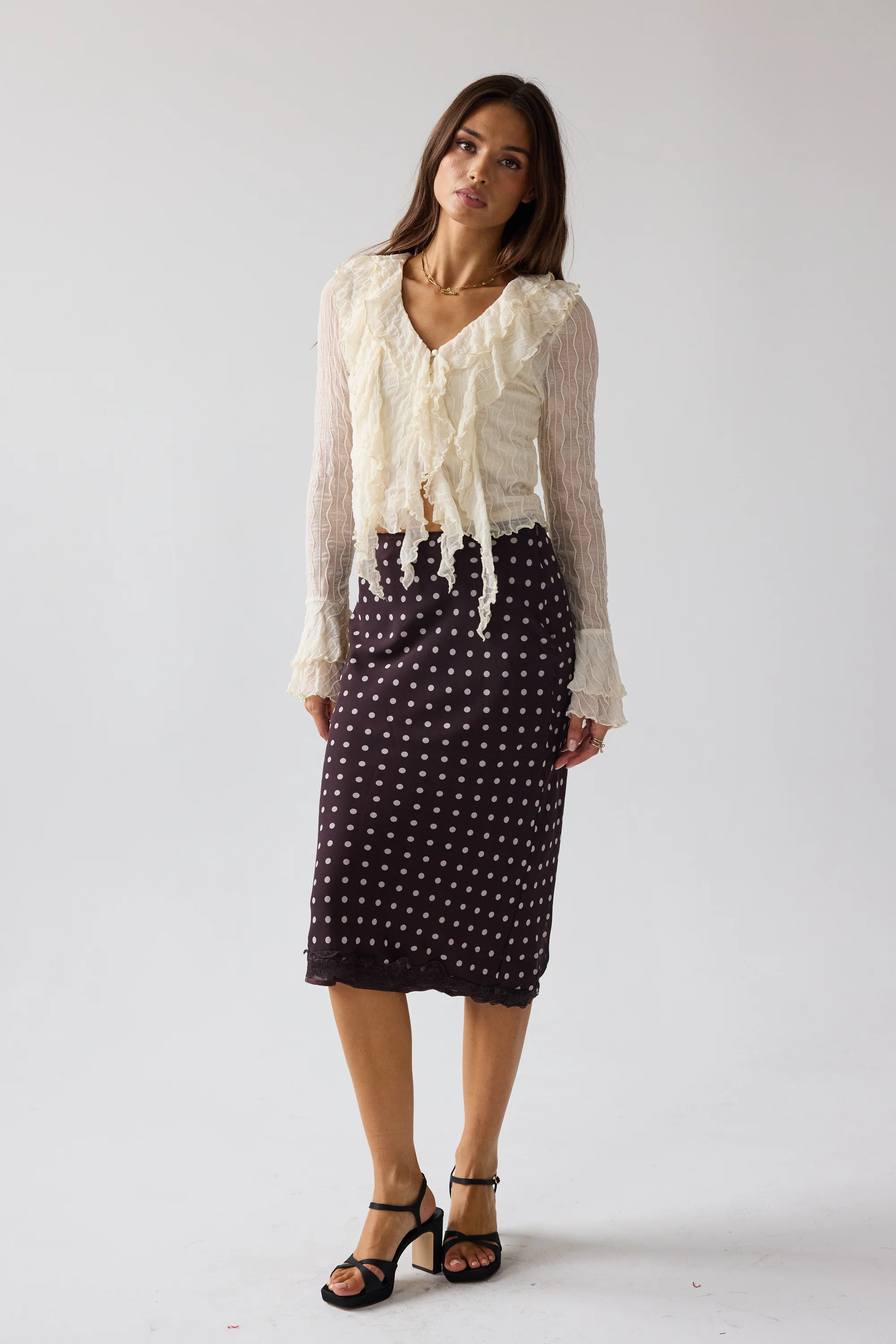 Croft Polka Dot Midi Skirt - FINAL SALE - Image 2