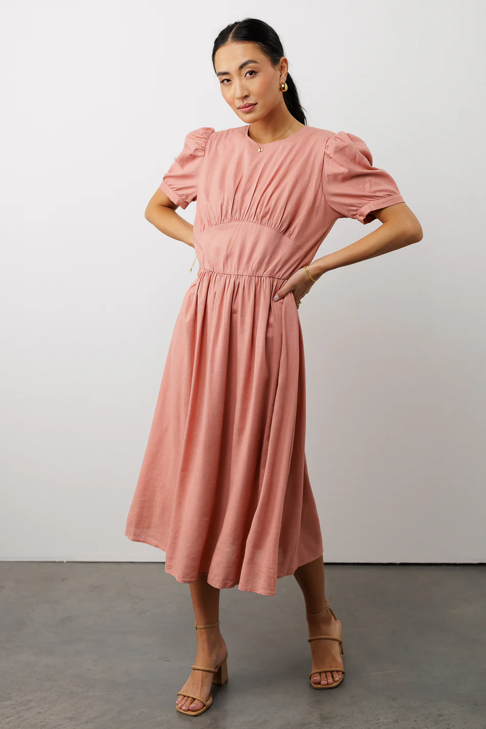 Cyrus Midi Dress in Pink - FINAL SALE - Image 4