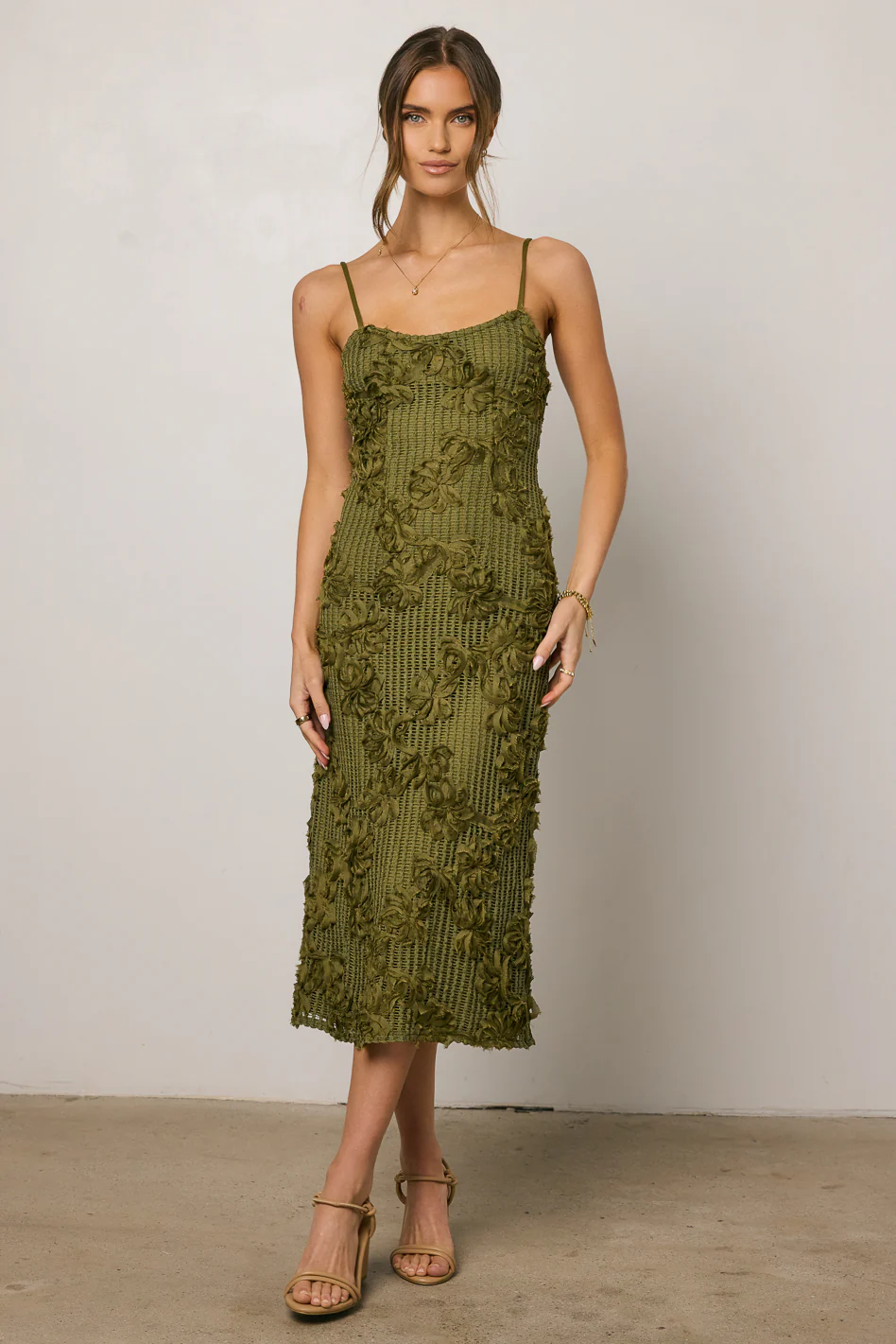 Cyrus Textured Midi Dress - FINAL SALE - Image 5