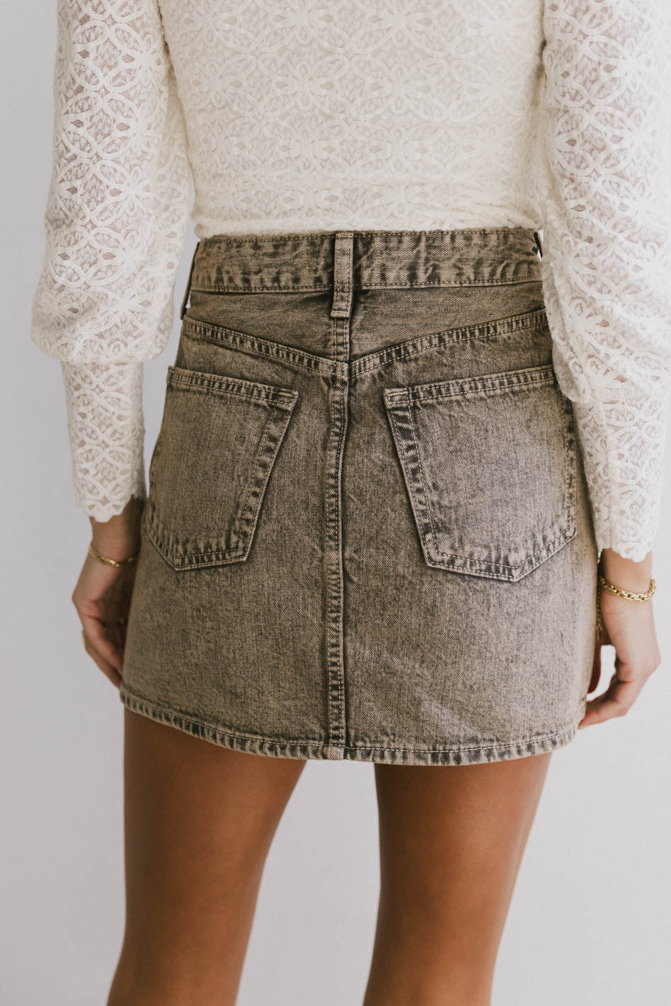 Dane Acid Wash Denim Skirt - FINAL SALE - Image 5