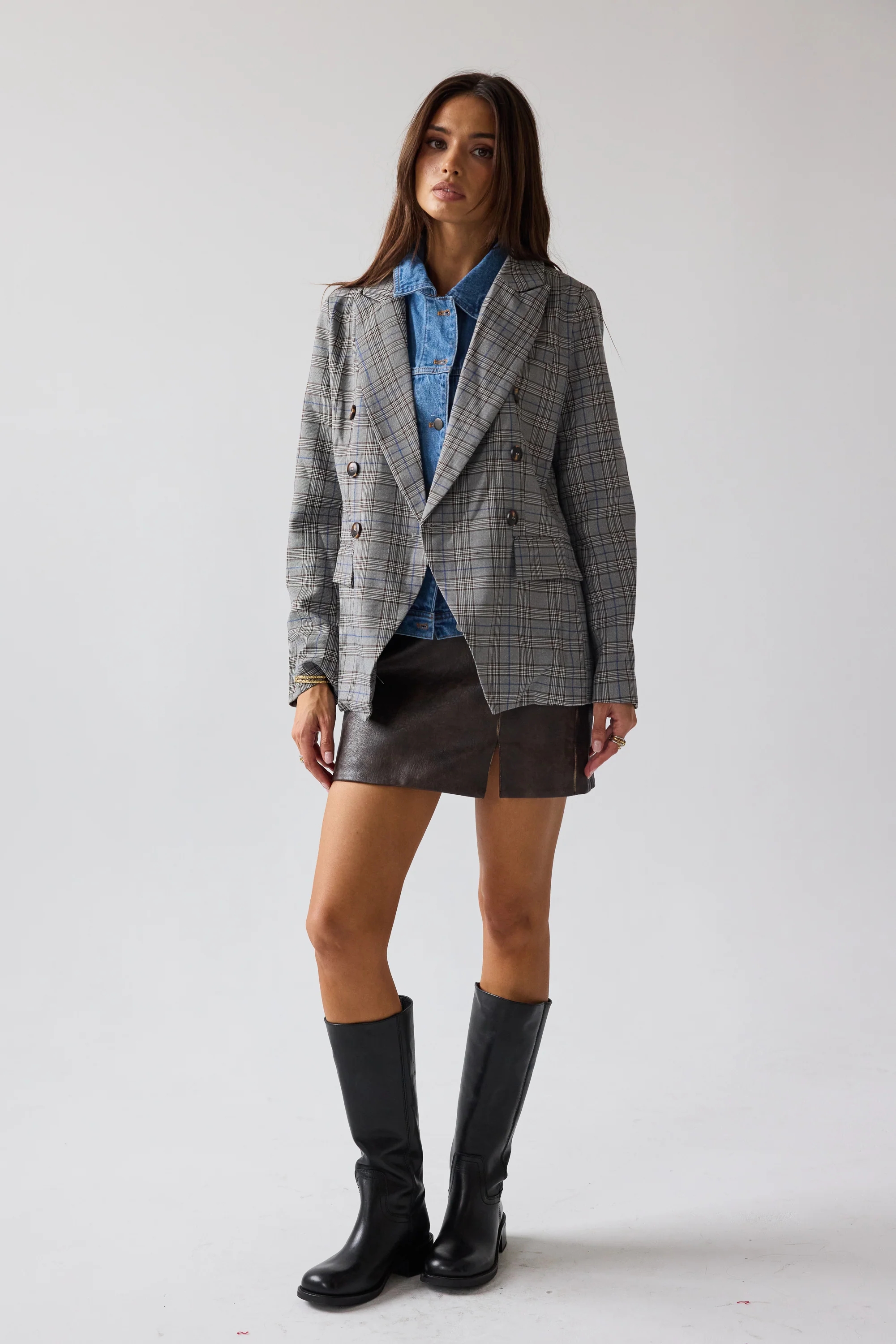 Daniel Mixed Media Blazer - Image 10
