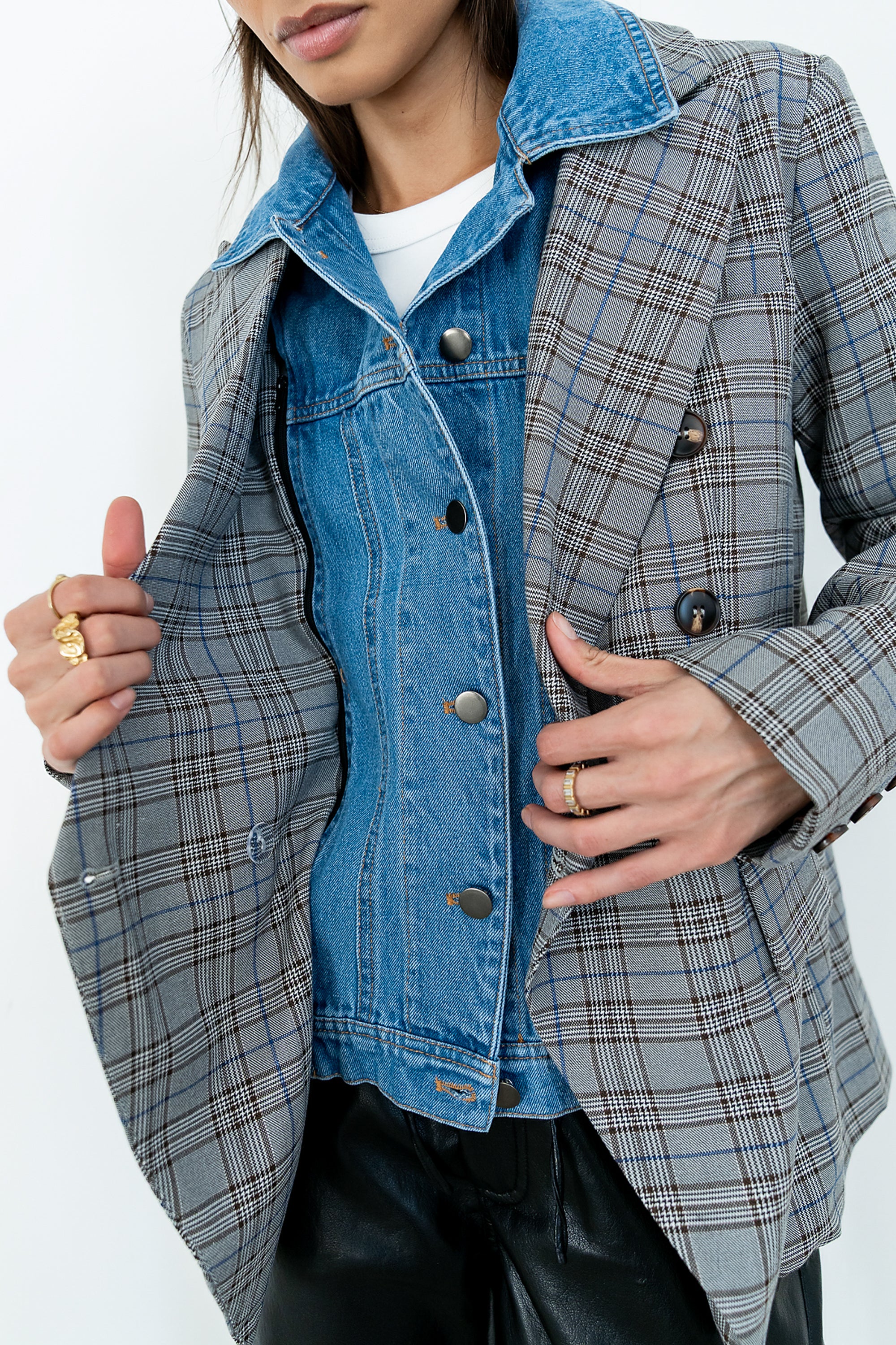 Daniel Mixed Media Blazer - Image 3