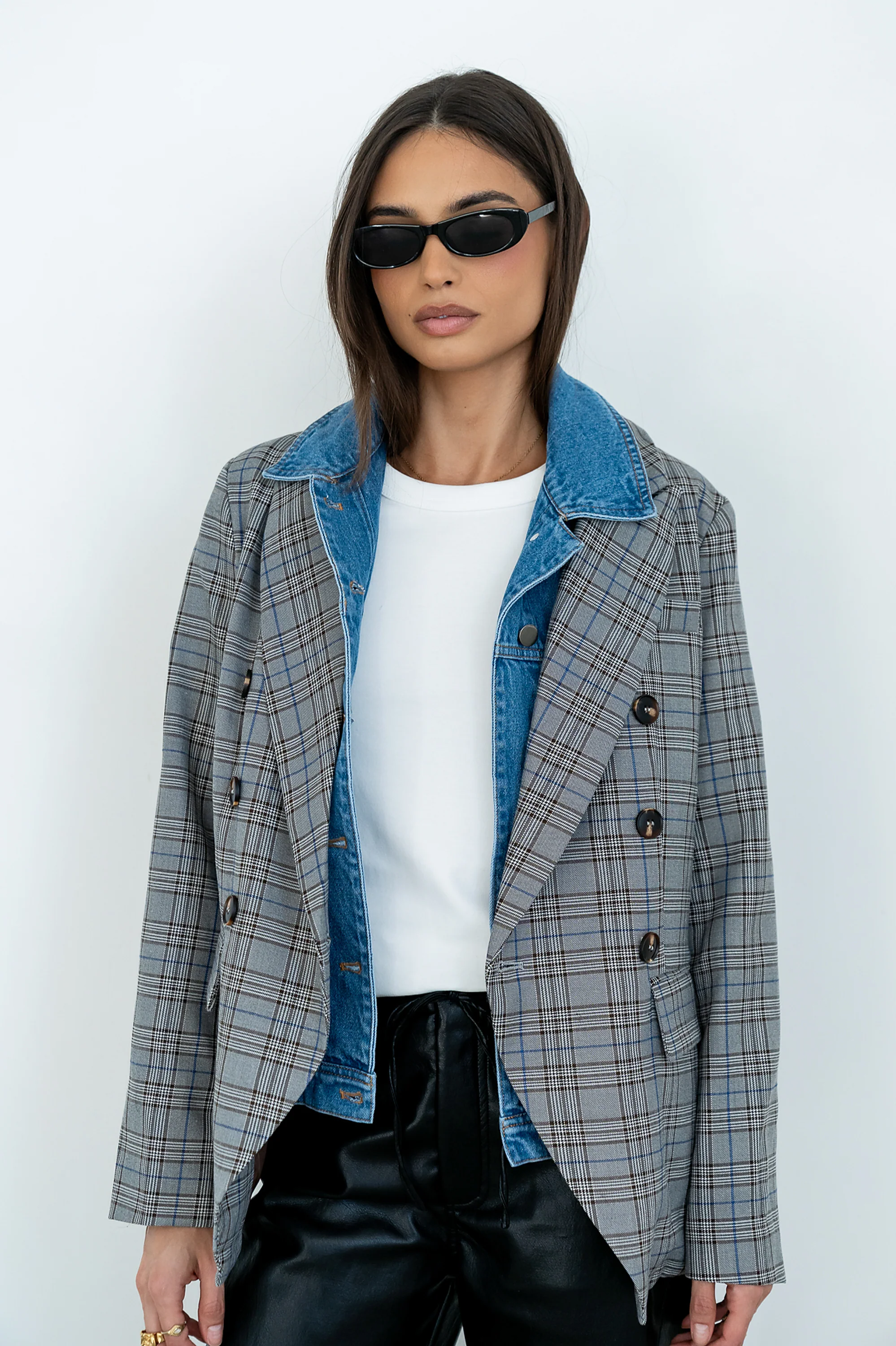 Daniel Mixed Media Blazer - Image 5