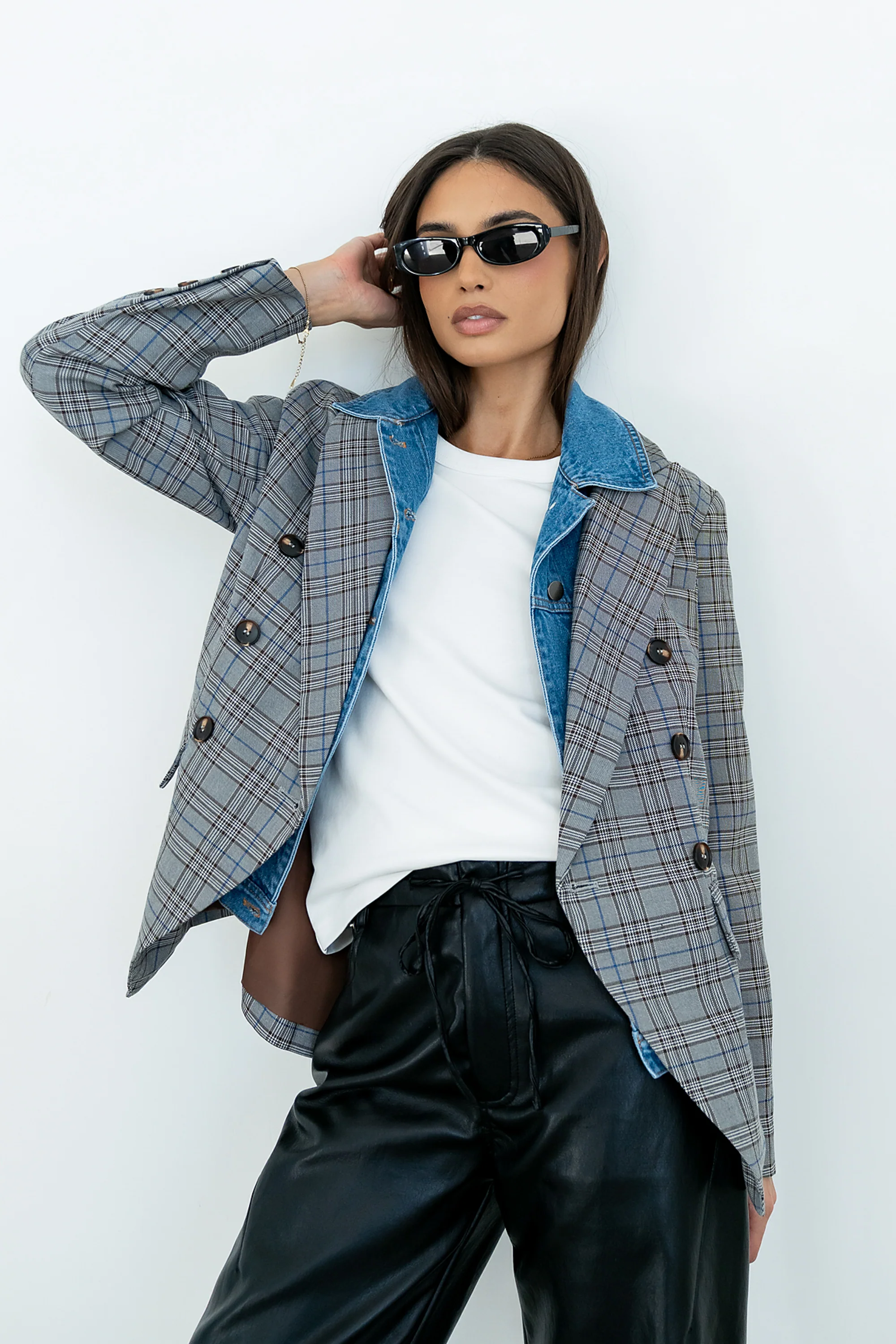 Daniel Mixed Media Blazer - Image 6