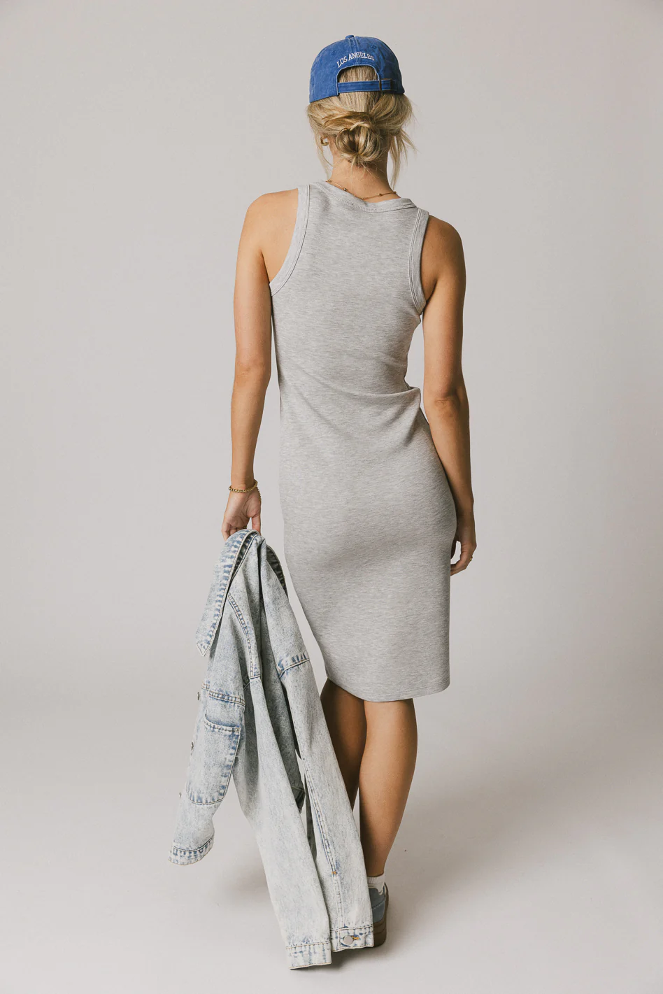 Daphne Midi Dress in Heather Grey - FINAL SALE - Image 4