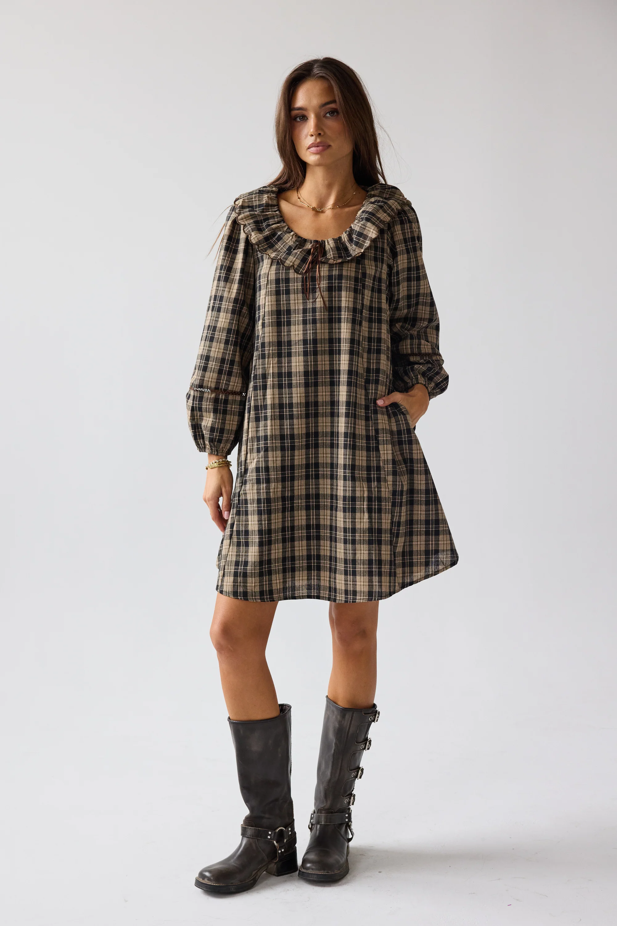 Darlene Plaid Midi Dress - FINAL SALE - Image 4