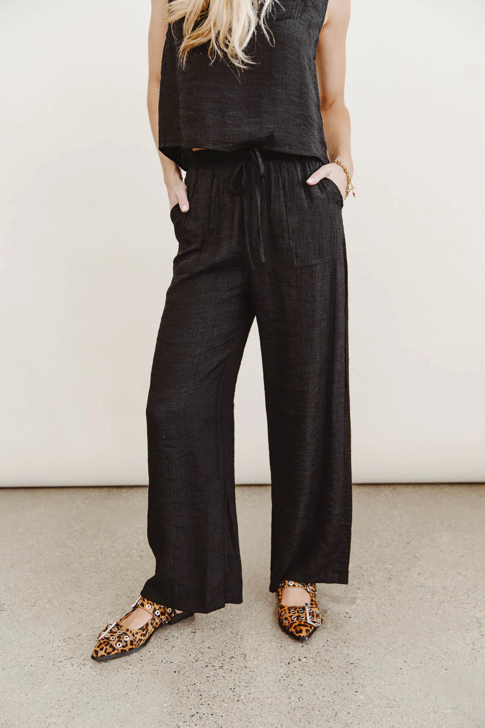 Debbie Wide Leg Pants in Black - FINAL SALE