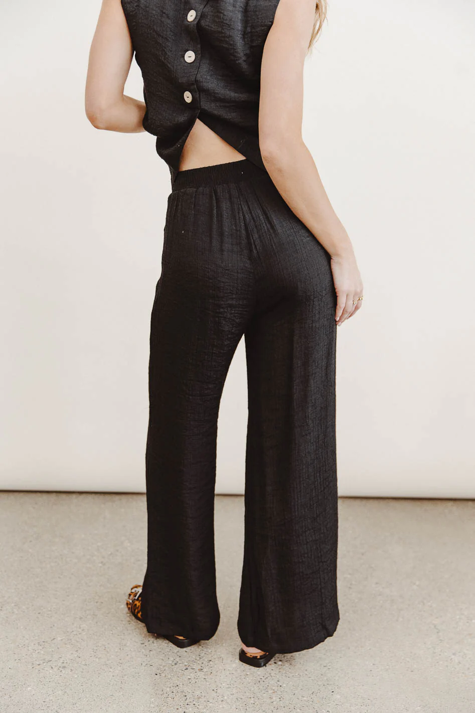 Debbie Wide Leg Pants in Black - FINAL SALE - Image 3