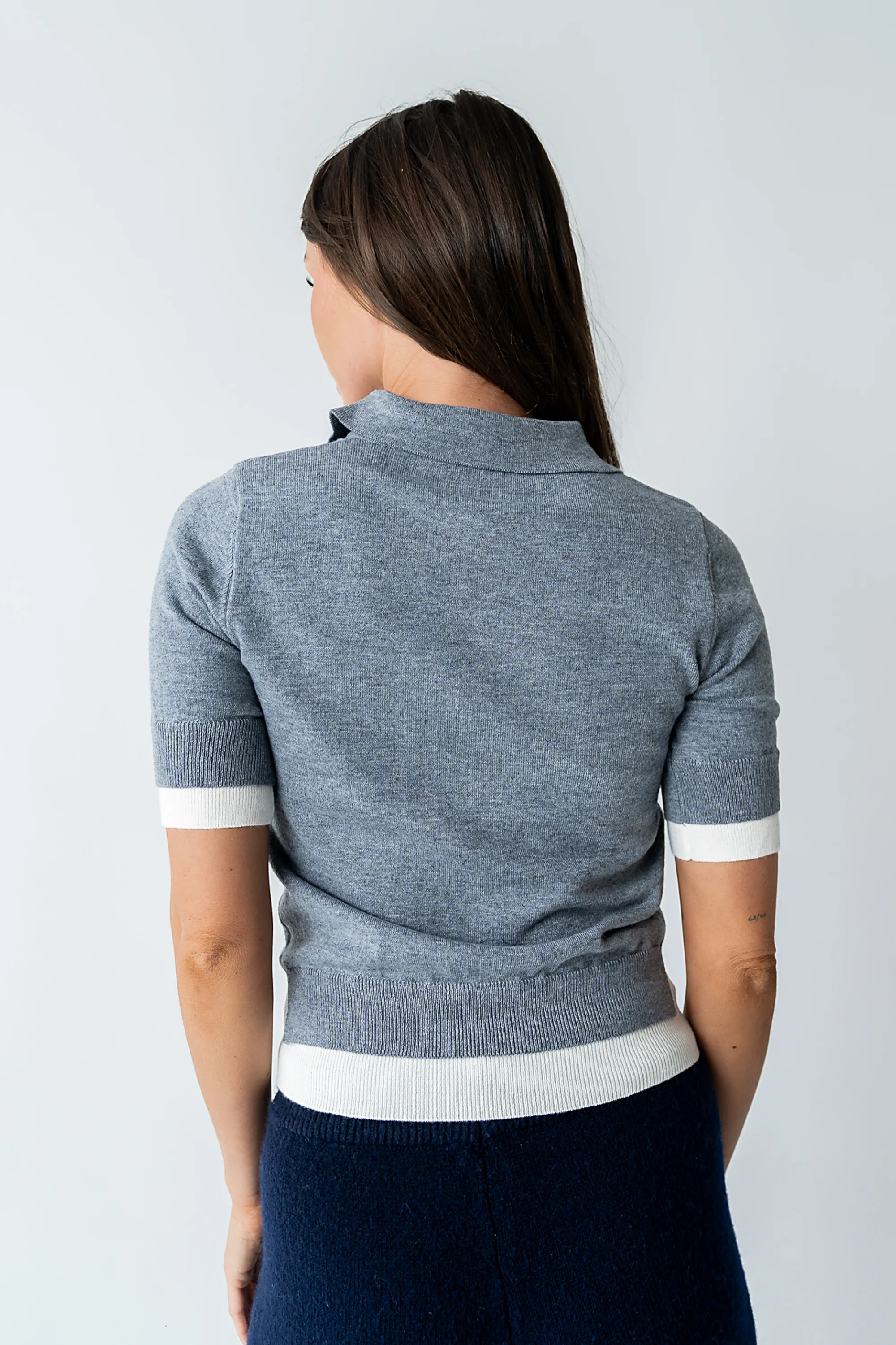 Delilah Contrast Sweater in Grey - Image 2