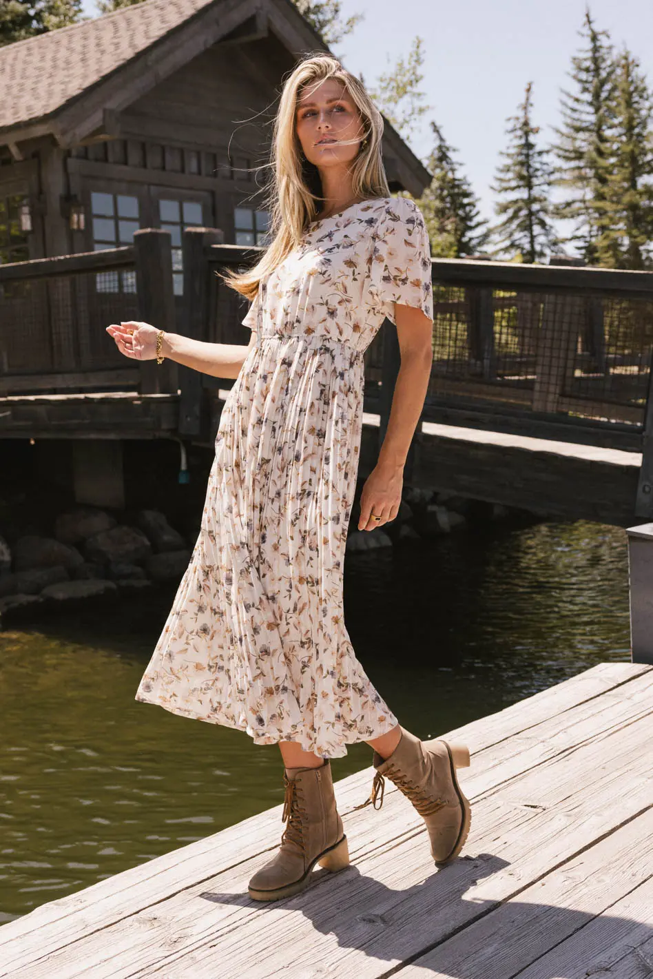 Delilah Pleated Midi Dress - FINAL SALE - Image 5