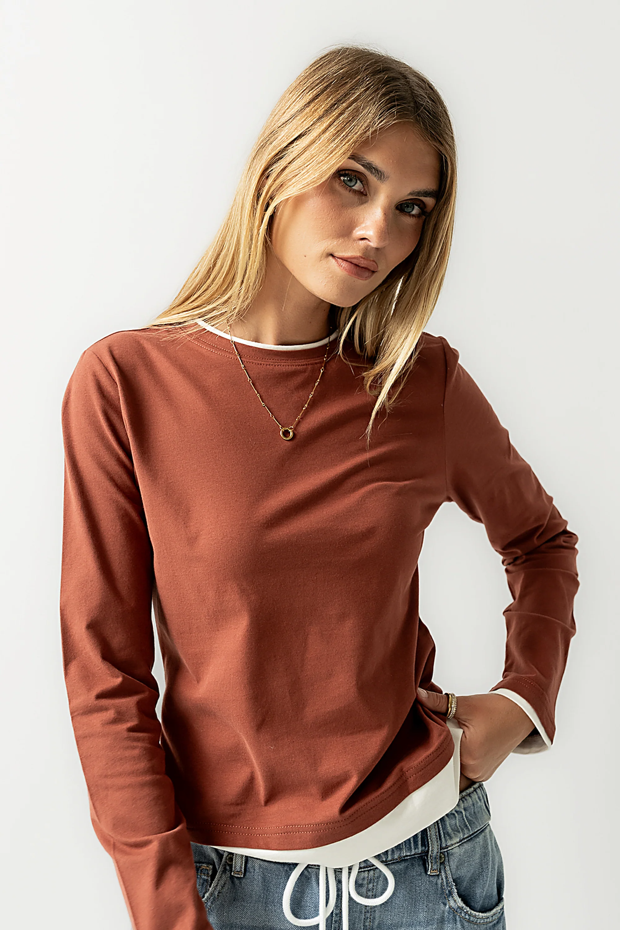 Destiny Double Layer Top in Rust - FINAL SALE - Image 6