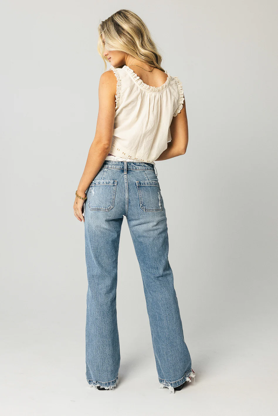 Dorian Embroidered Blouse in Ivory - FINAL SALE - Image 2