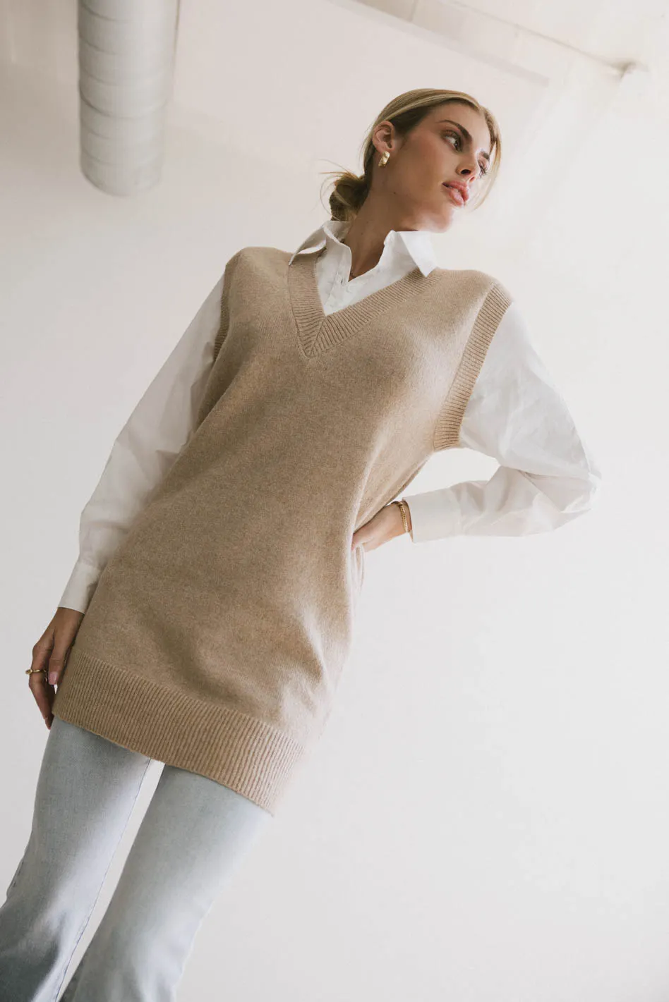 Dottie Mini Dress in Beige - FINAL SALE - Image 6