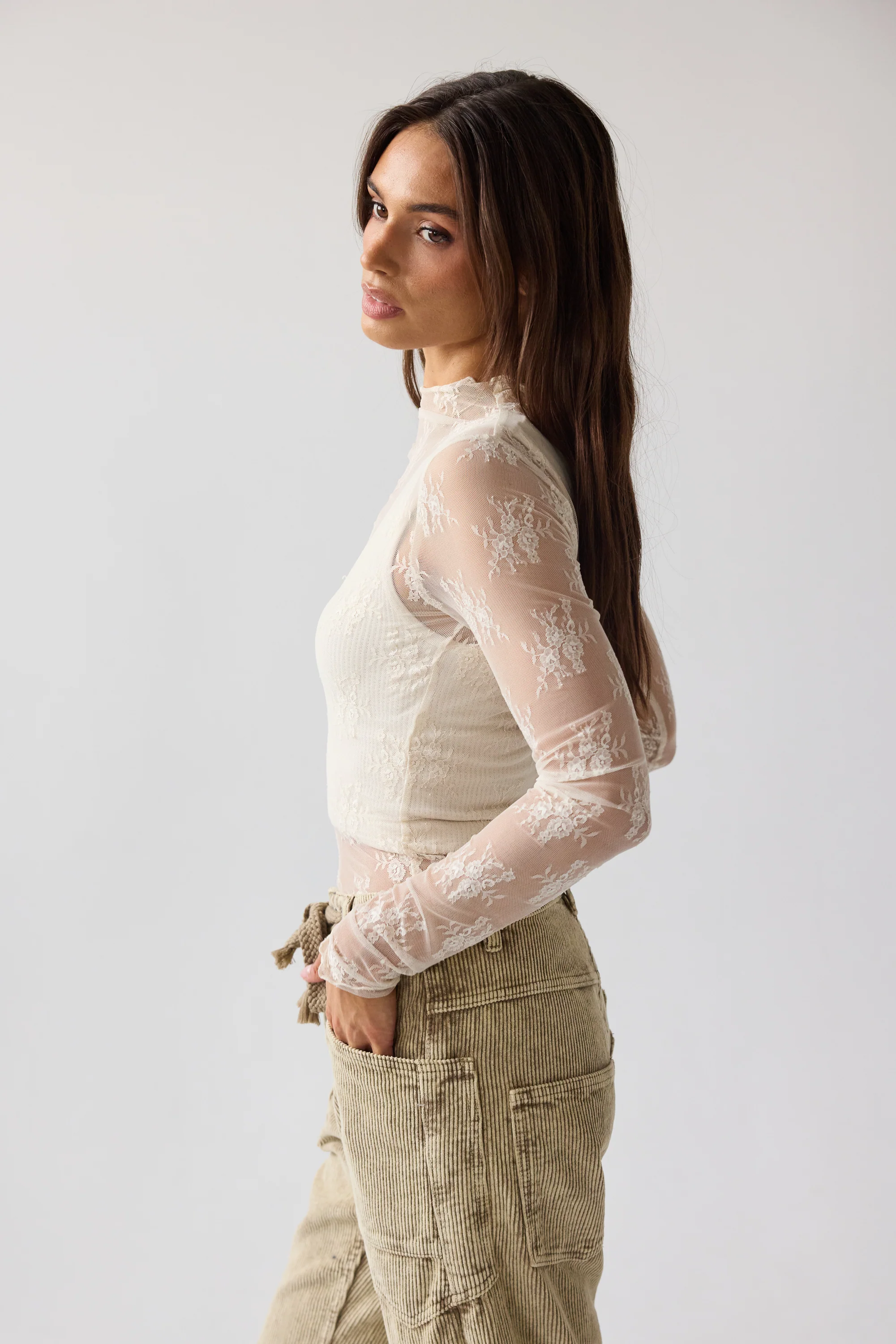 Drea Lace Layering Top in Cream - FINAL SALE - Image 3