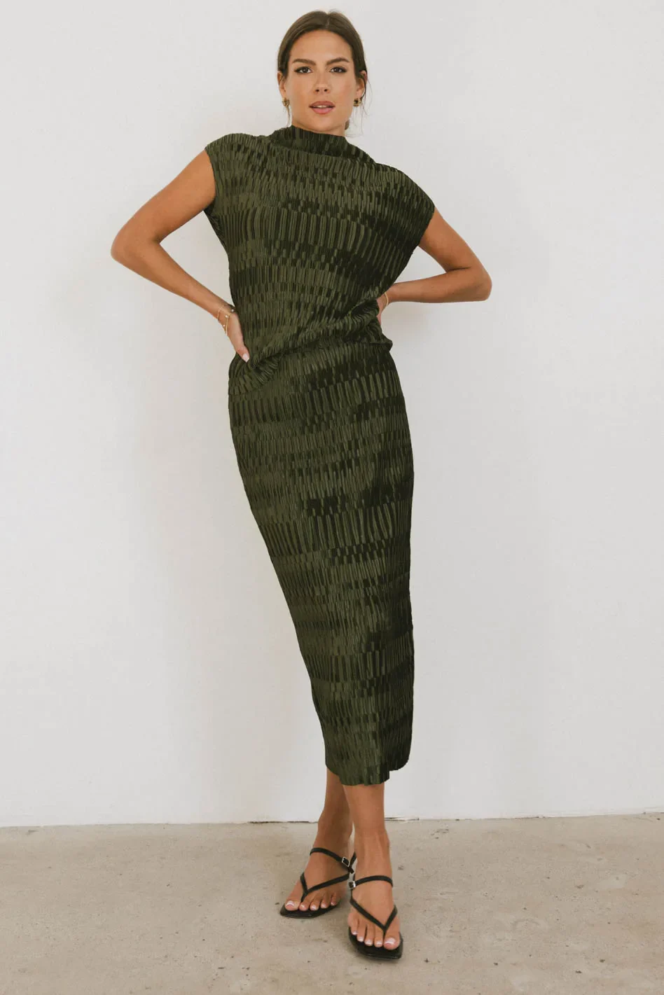 Dream Textured Skirt in Dark Moss - FINAL SALE - Image 5