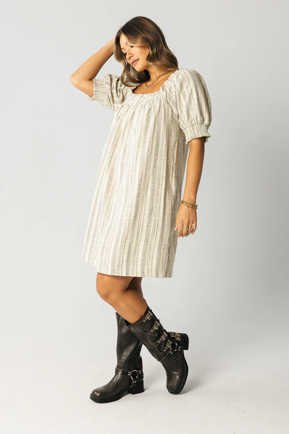 Drew Striped Babydoll Dress - FINAL SALE - Image 5