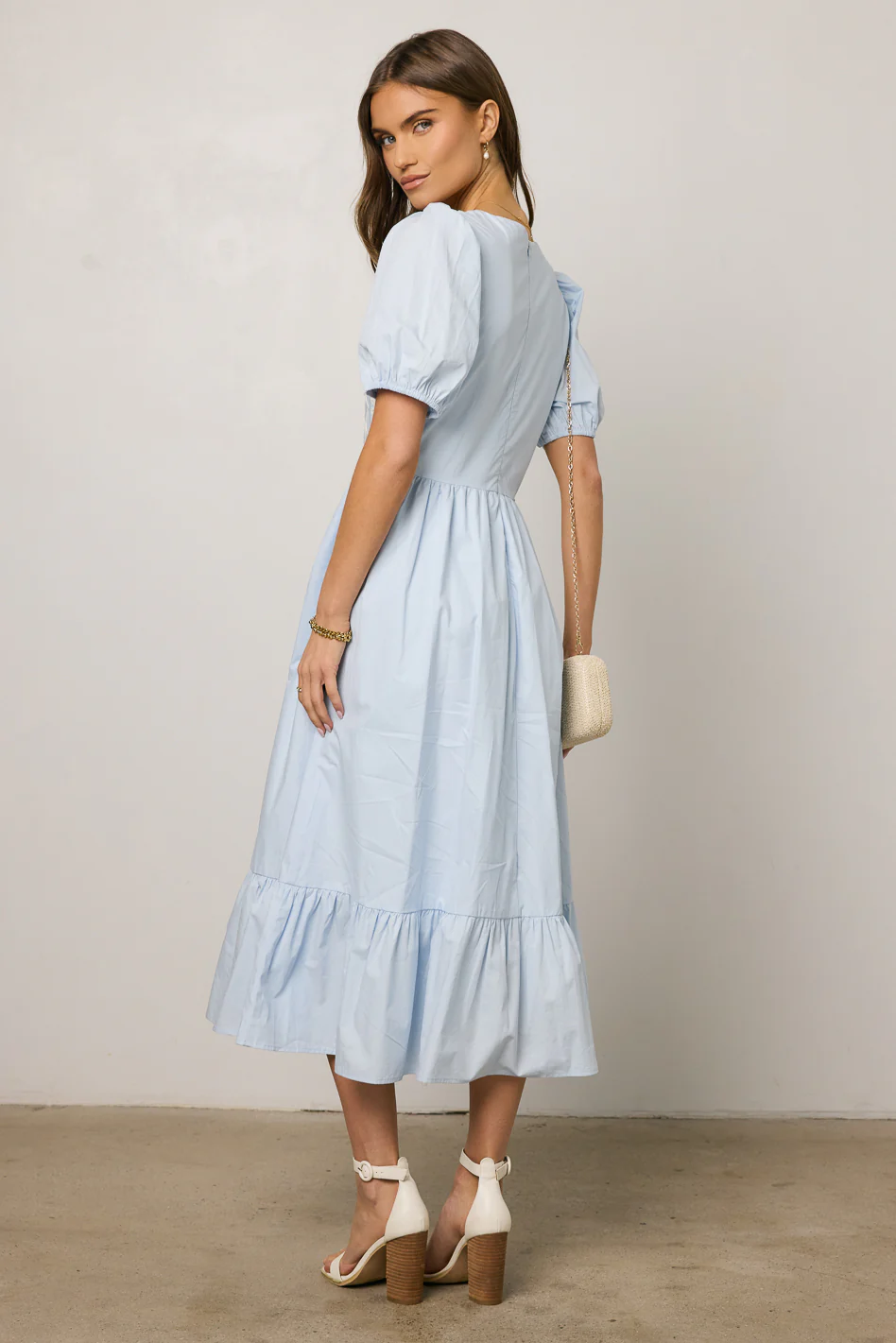Jozette Floral Midi Dress in Blue - FINAL SALE - Image 2