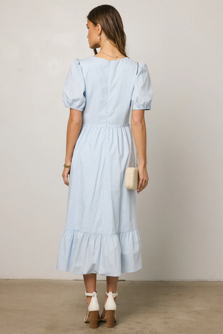 Jozette Floral Midi Dress in Blue - FINAL SALE - Image 5