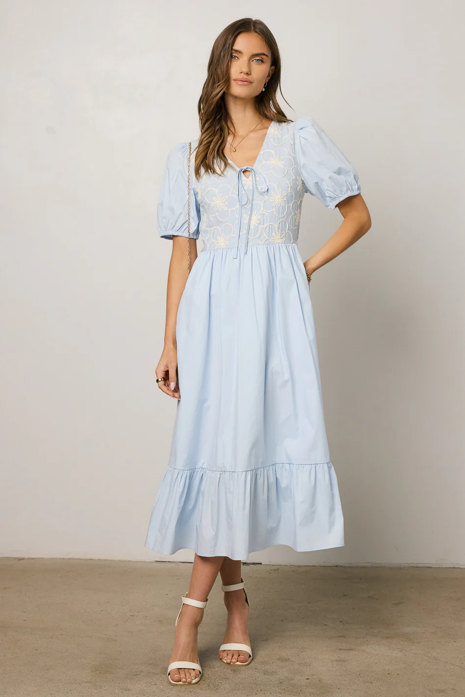 Jozette Floral Midi Dress in Blue - FINAL SALE - Image 7