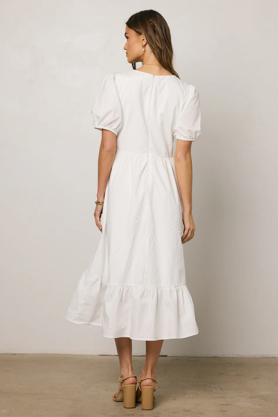 Jozette Floral Midi Dress in Off White - FINAL SALE - Image 5