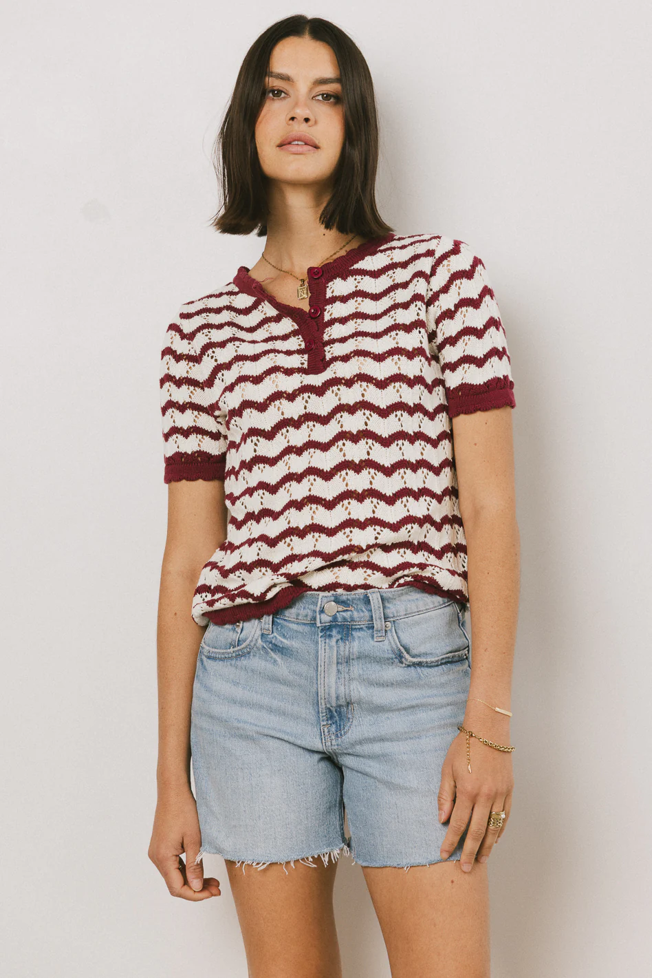 Eddie Knit Sweater in Berry - FINAL SALE - Image 2