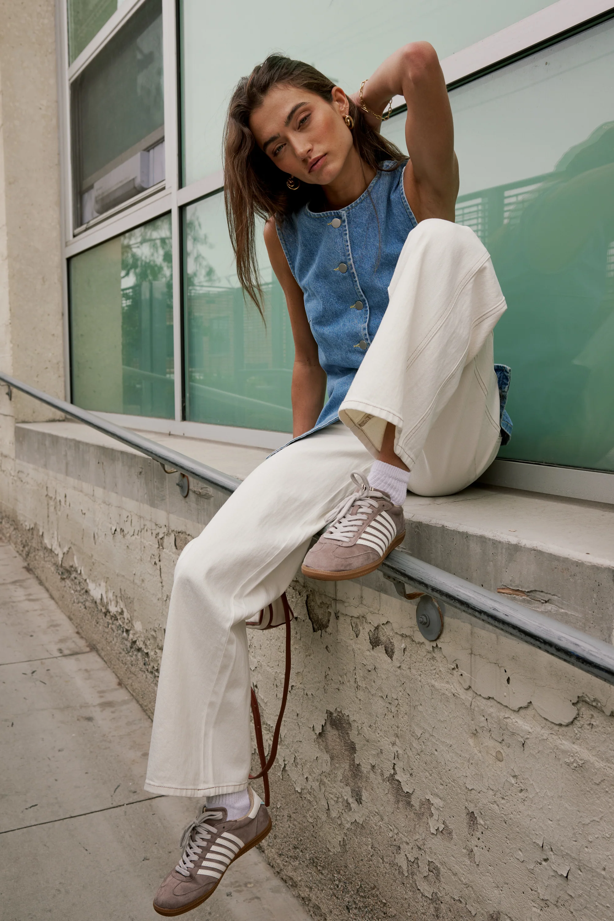 Eden Baggy Jeans in Ecru - FINAL SALE - Image 6