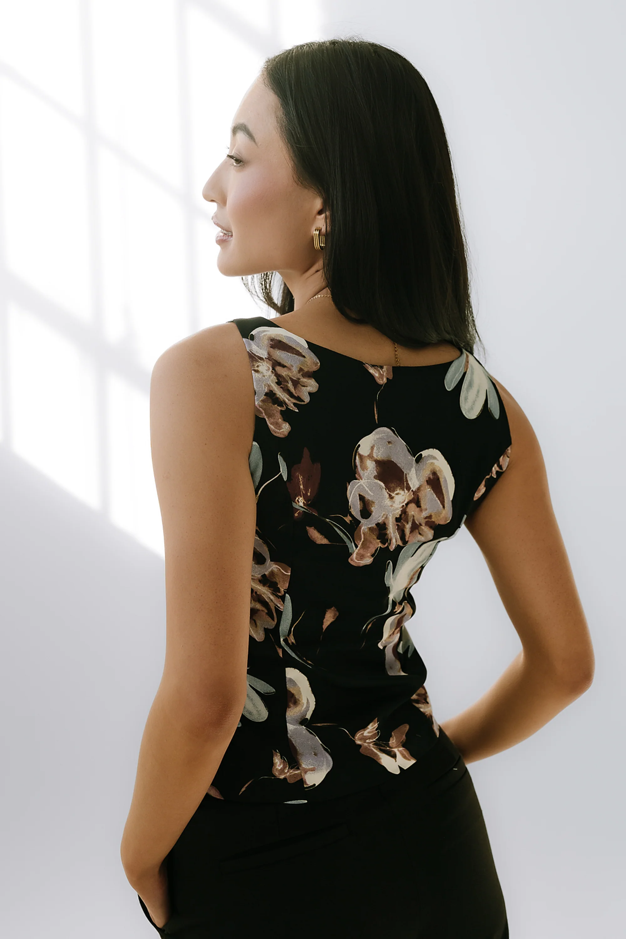 Eden Floral Top in Black - Image 8