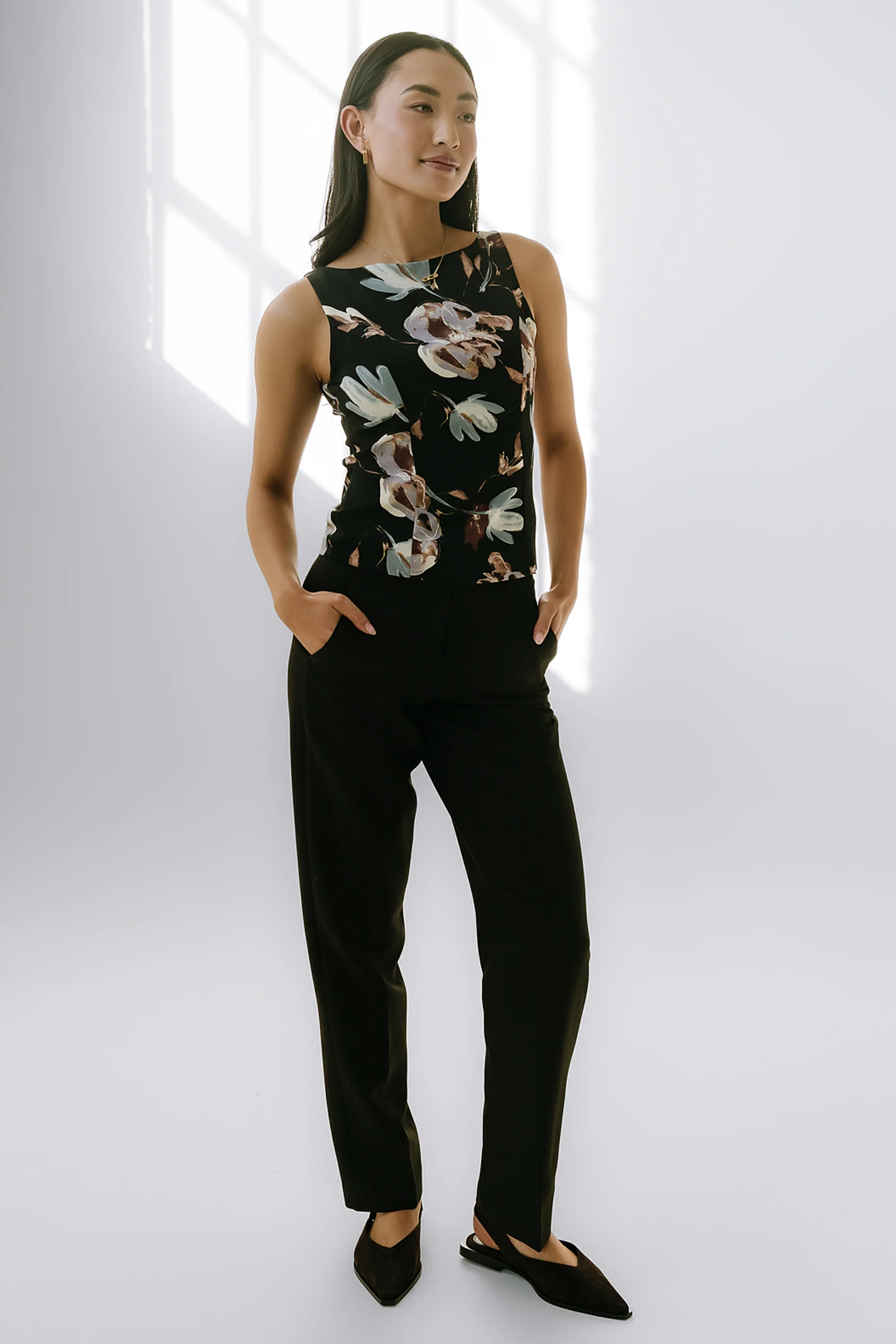Eden Floral Top in Black - Image 9