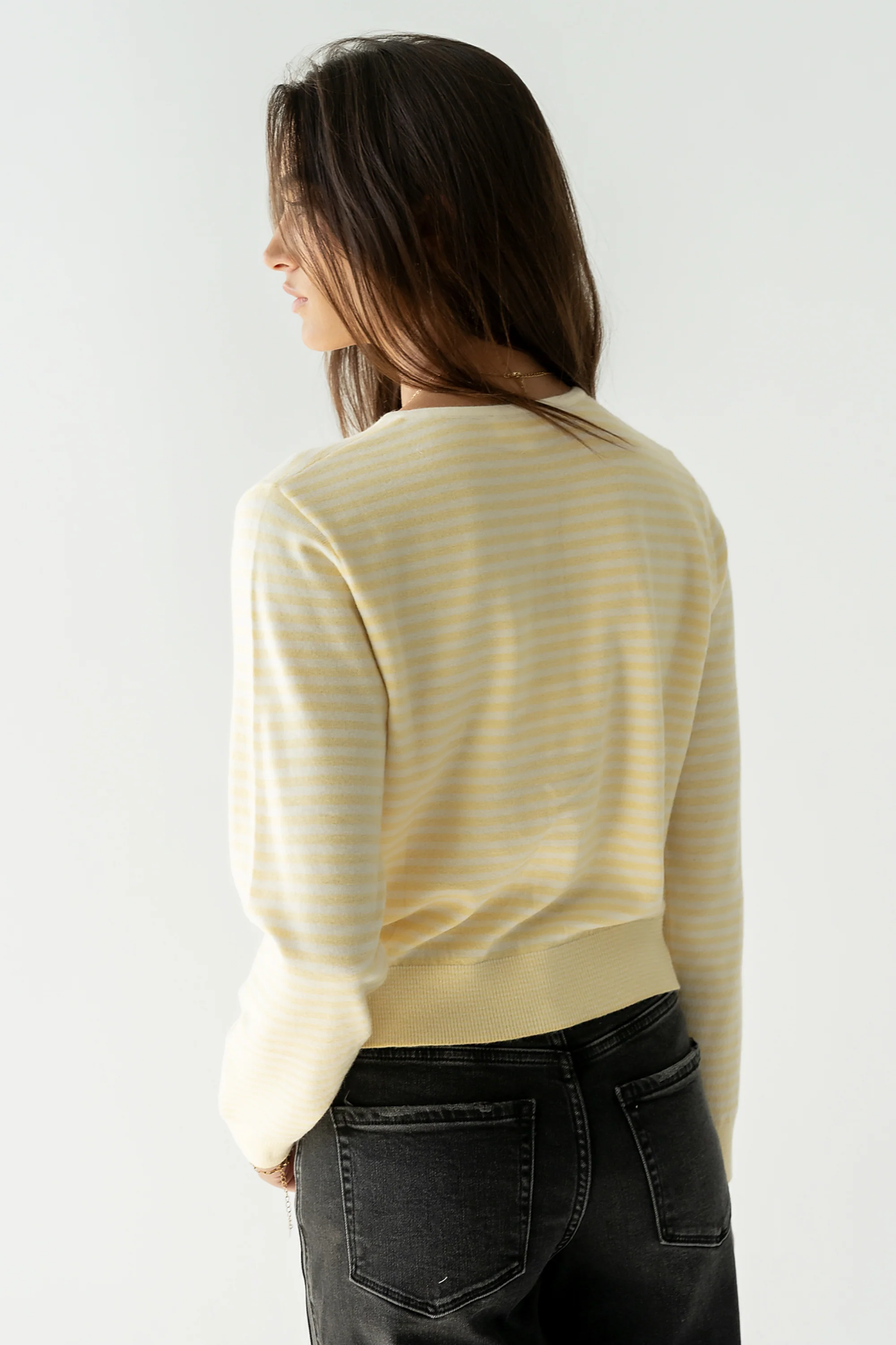 Edesse Striped Cardigan in Yellow - Image 2