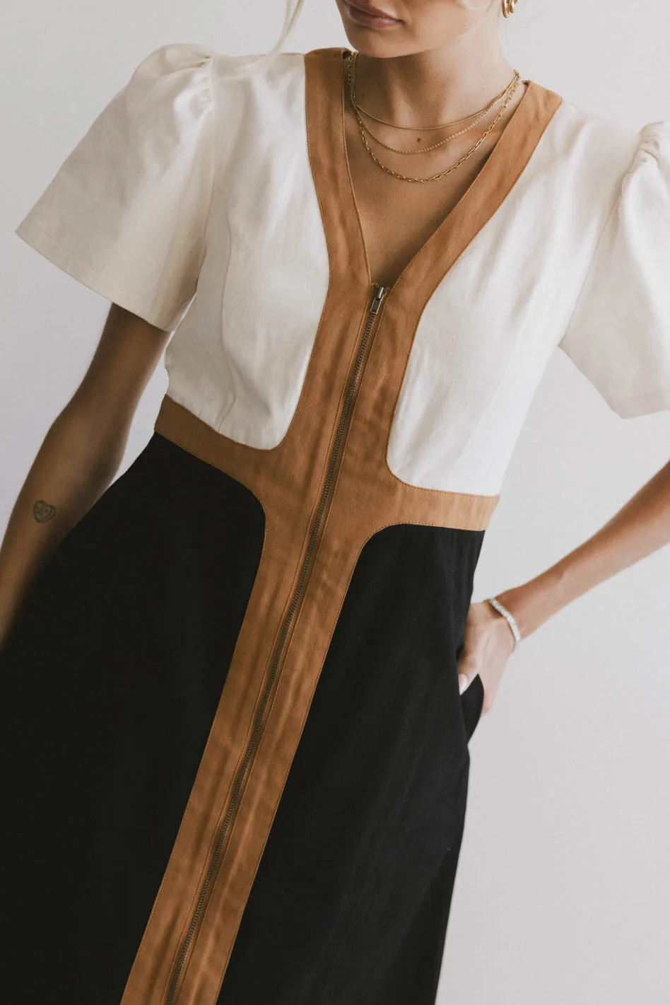 Edith Colorblock Zip Up Dress - FINAL SALE - Image 2
