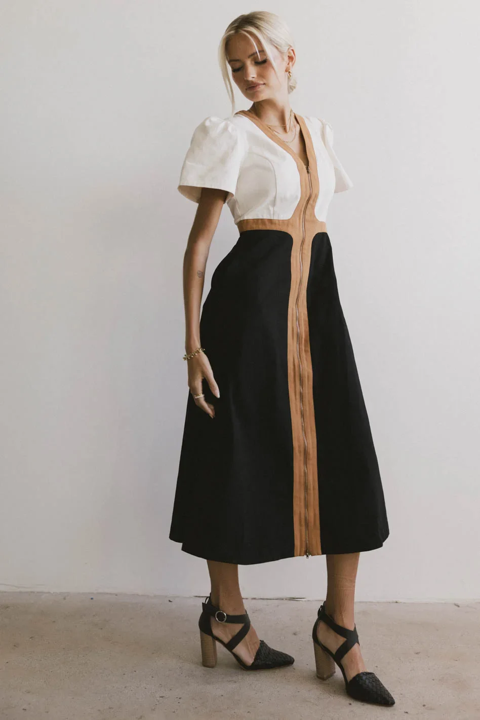 Edith Colorblock Zip Up Dress - FINAL SALE - Image 3