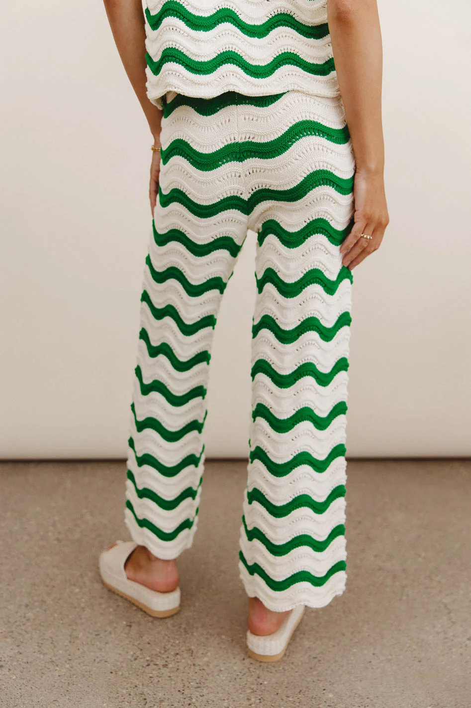 Elenor Knit Bottoms in Green - FINAL SALE - Image 3