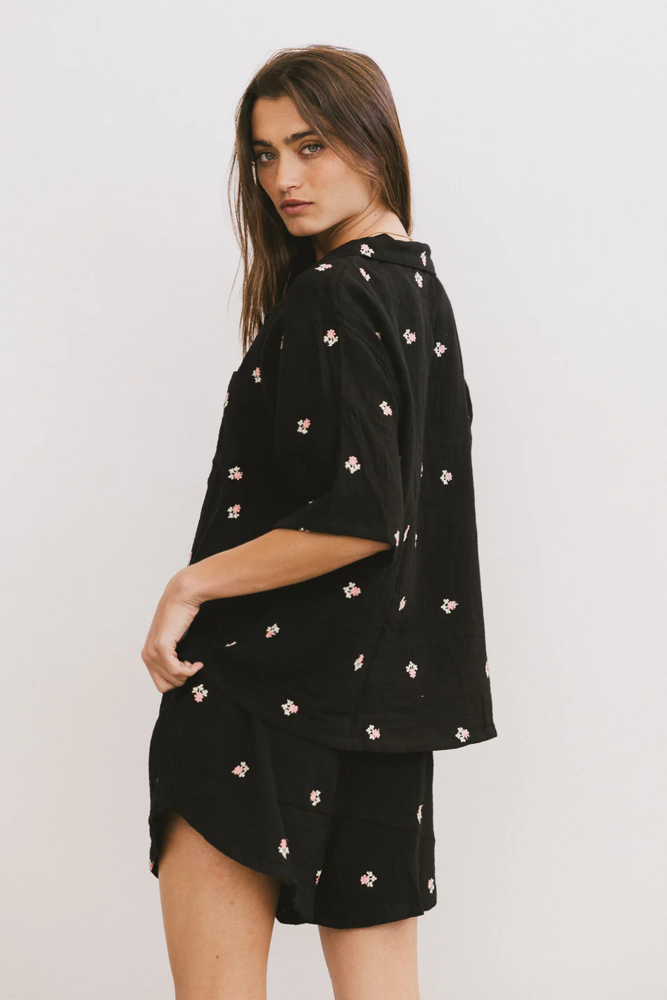Elia Floral Blouse in Black - FINAL SALE - Image 2