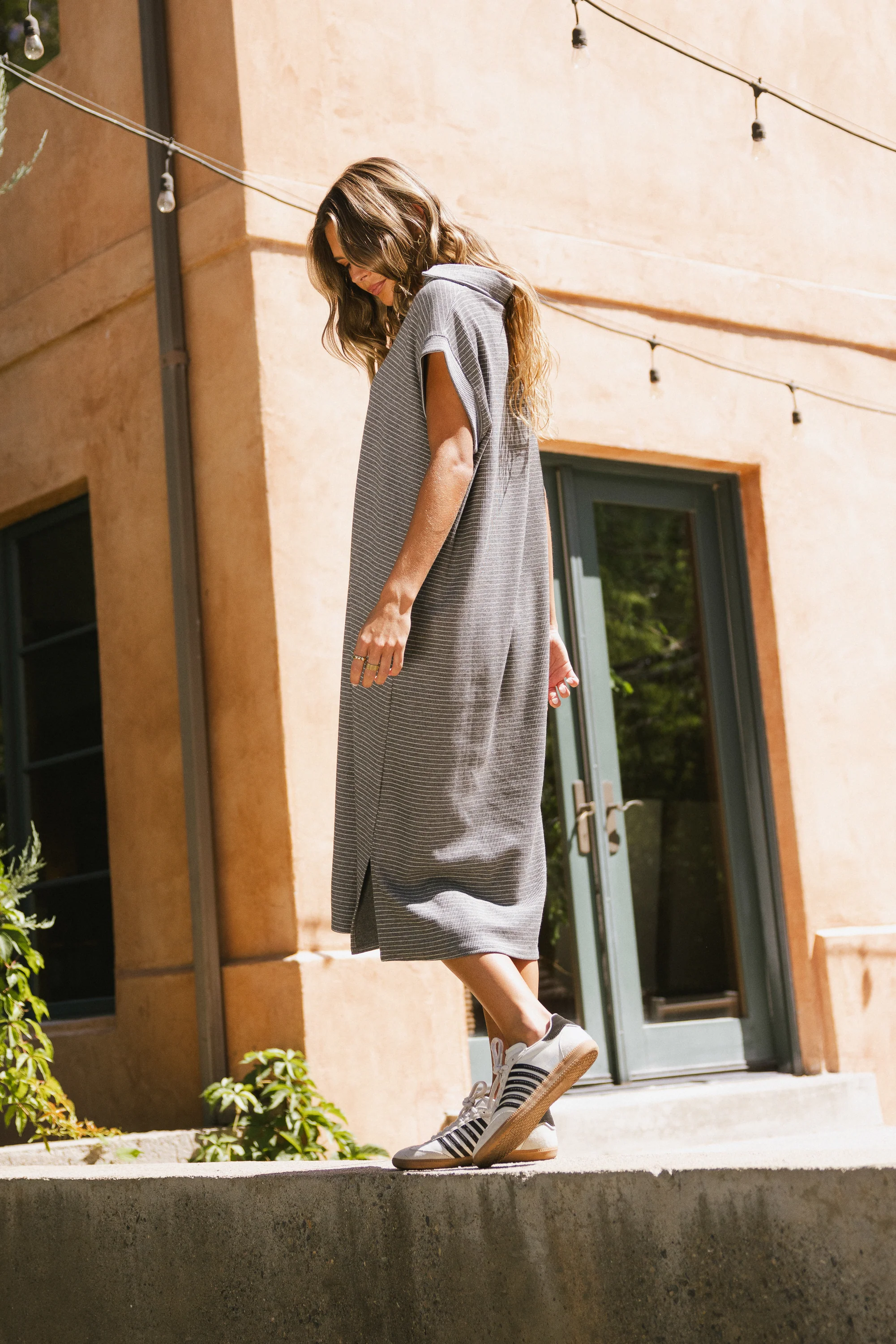 Elisa Striped Maxi Dress in Grey - FINAL SALE - Image 5
