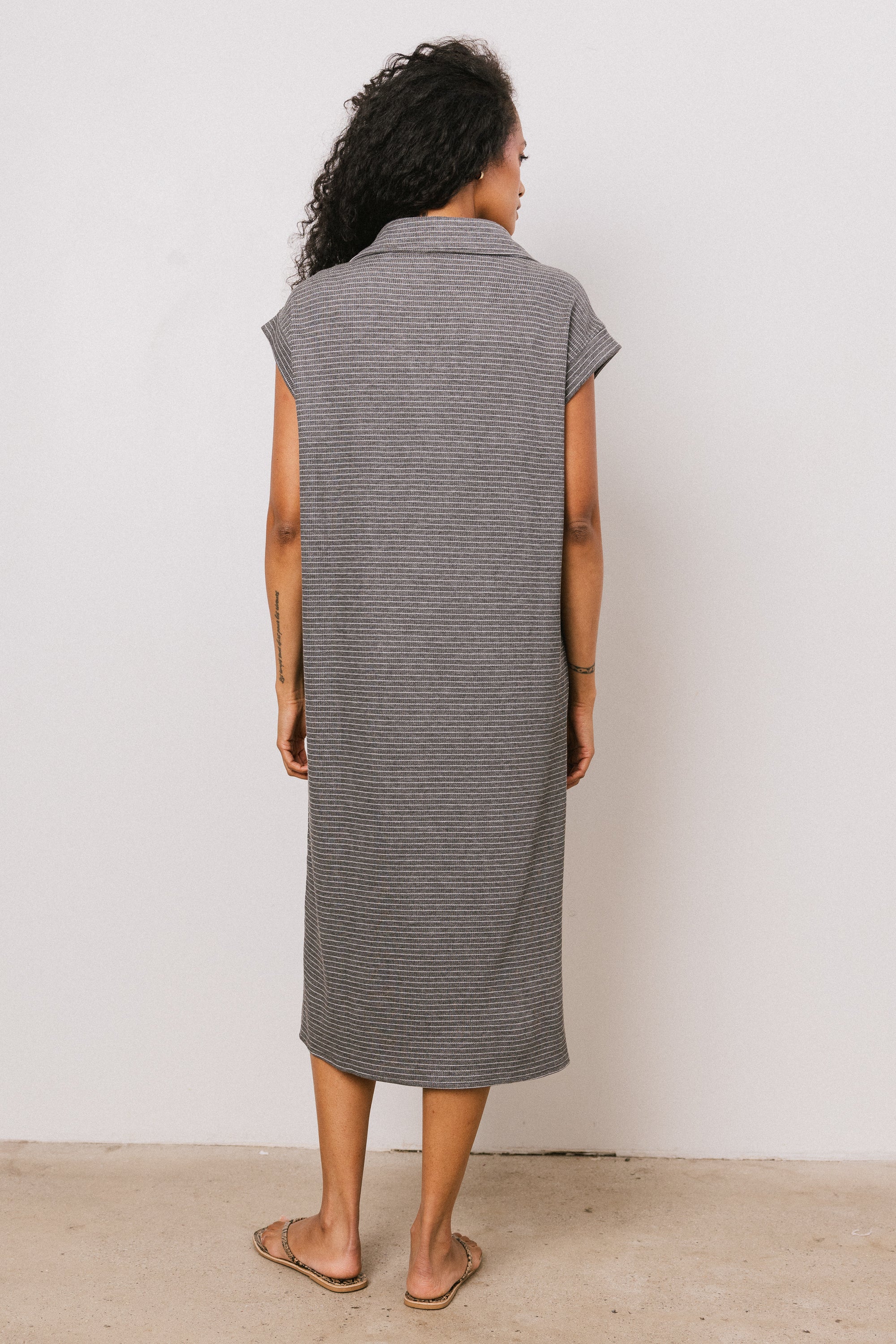Elisa Striped Maxi Dress in Grey - FINAL SALE - Image 8