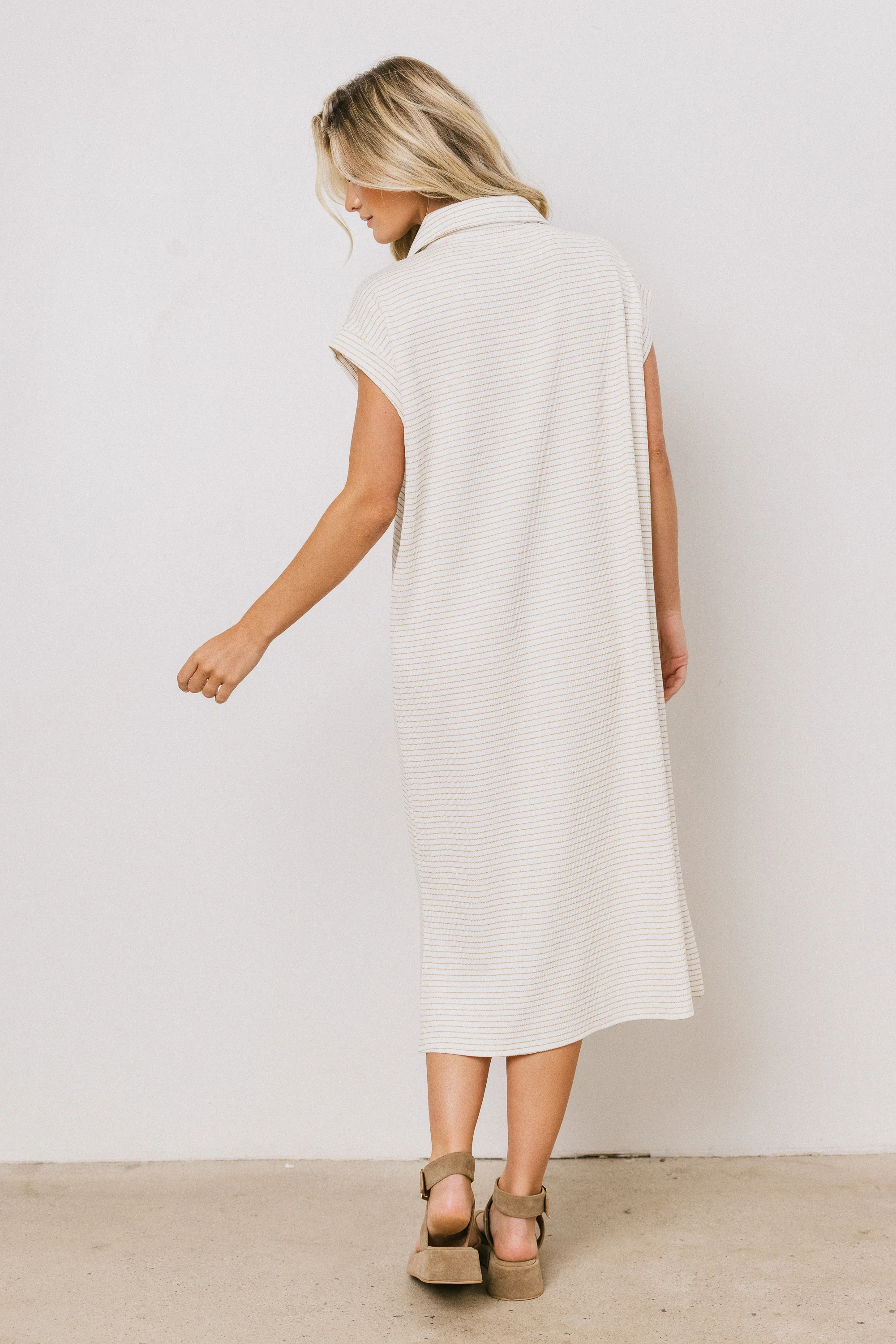 Elisa Striped Maxi Dress in Tan - FINAL SALE - Image 5