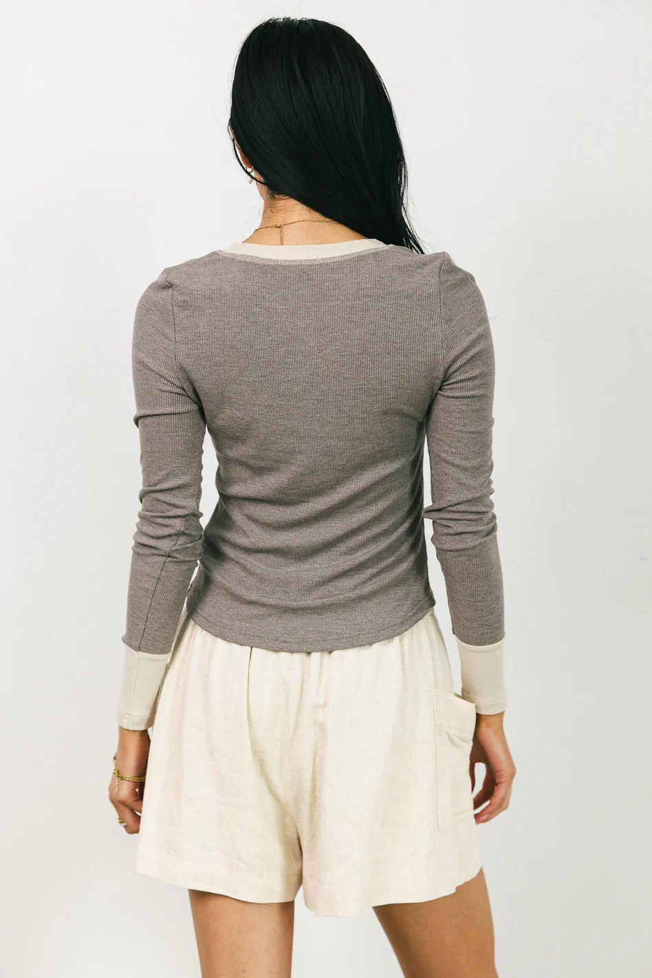 Elise Ribbed Top in Brown - FINAL SALE - Image 4