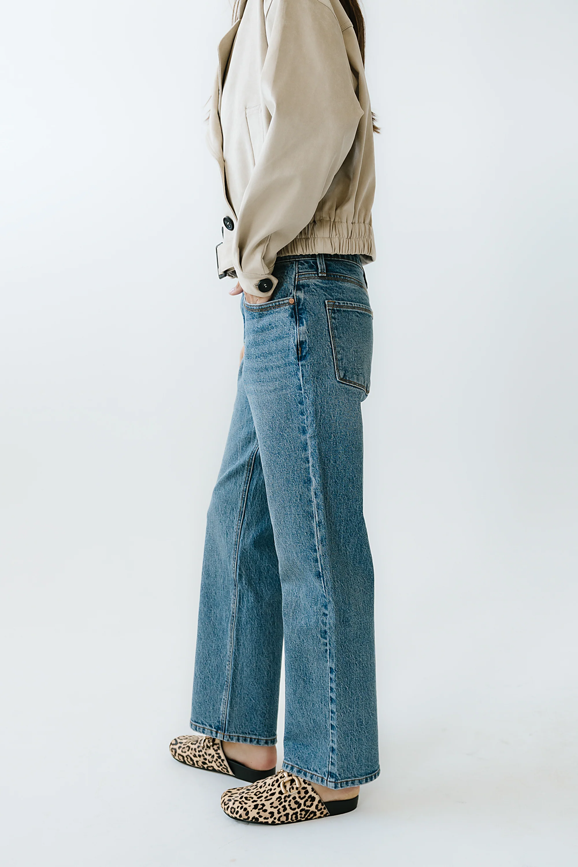 Elise Wide Leg Jeans in Medium Wash - Image 4