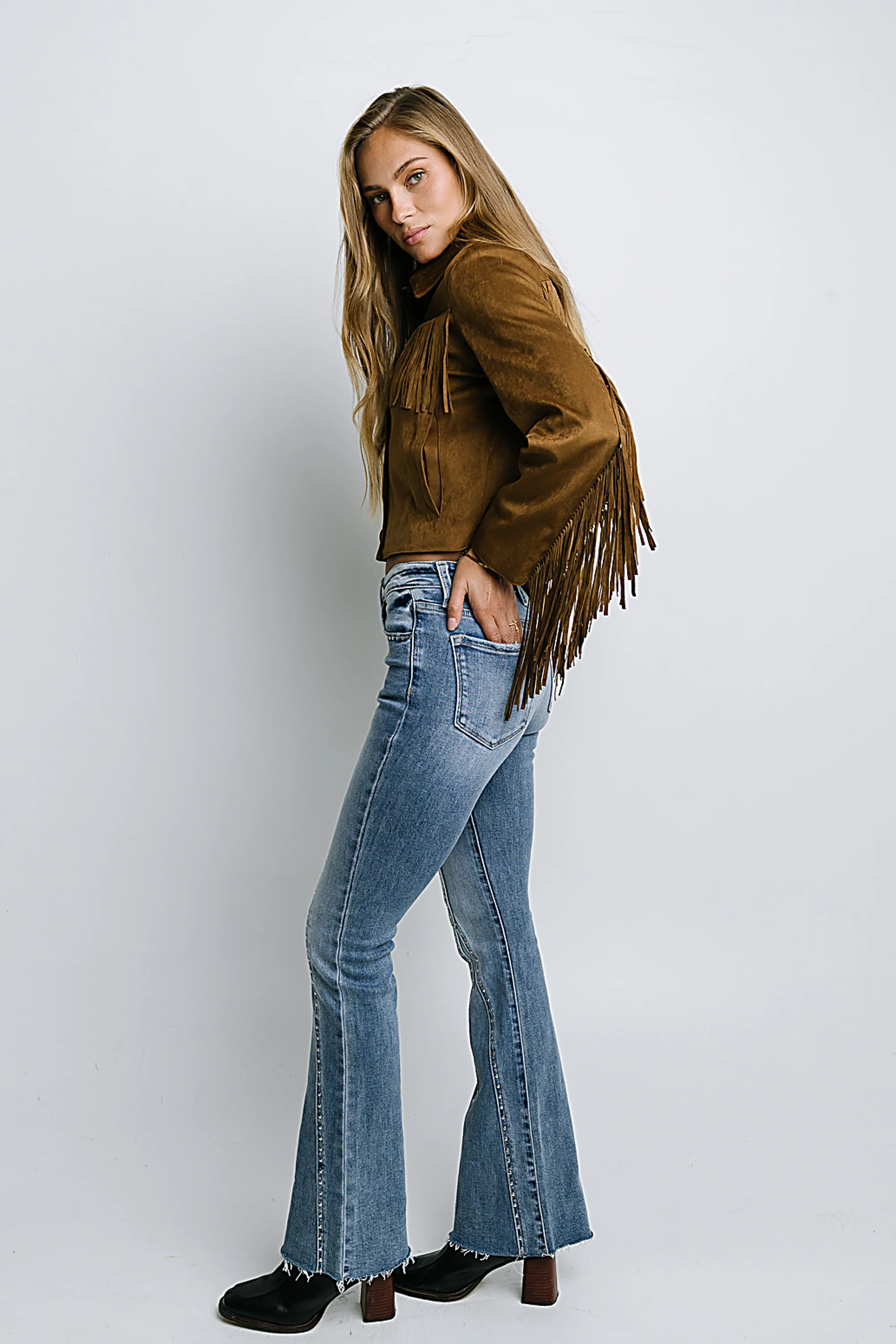 Eliza Studded Flare Jeans - Image 5
