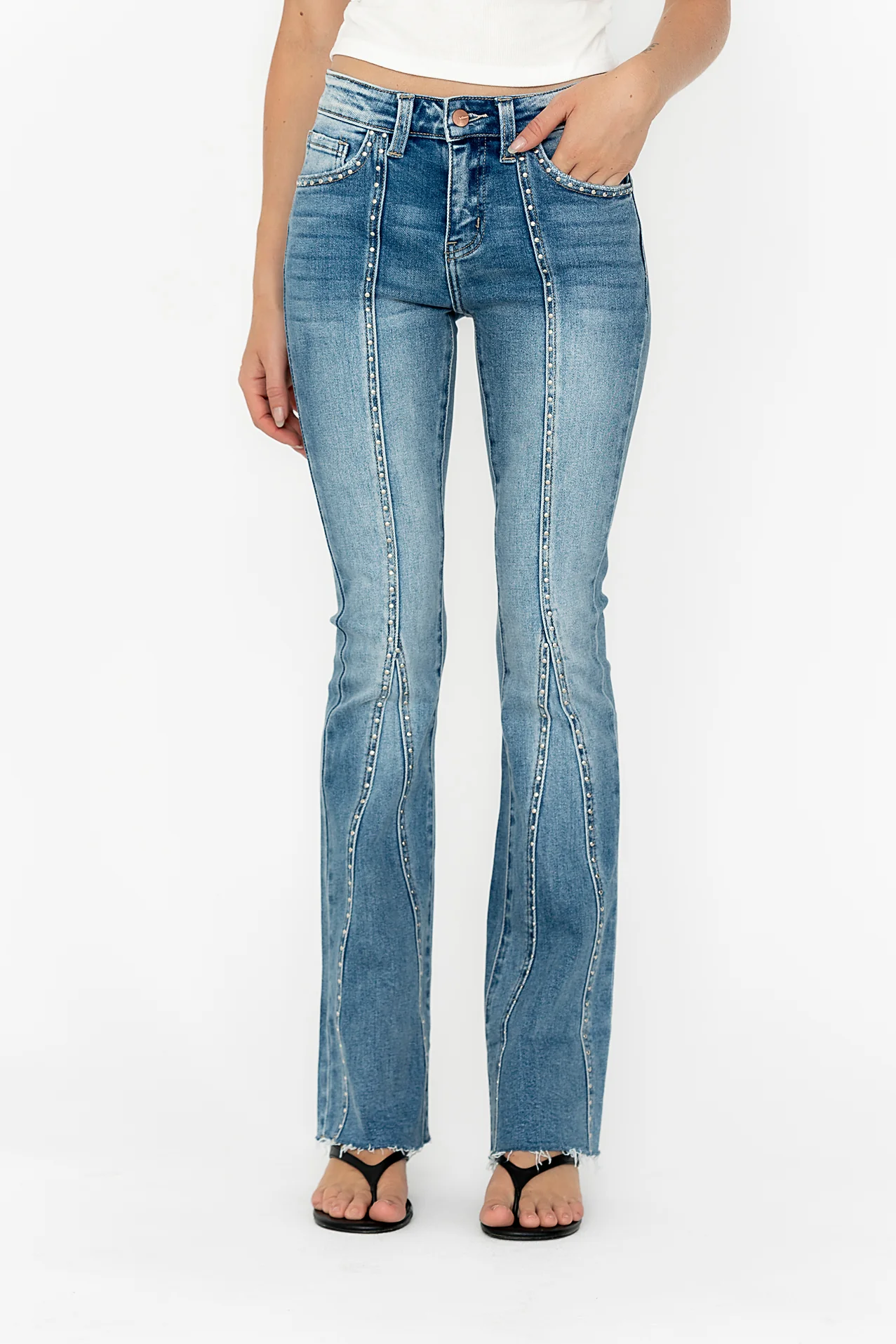 Eliza Studded Flare Jeans - Image 6