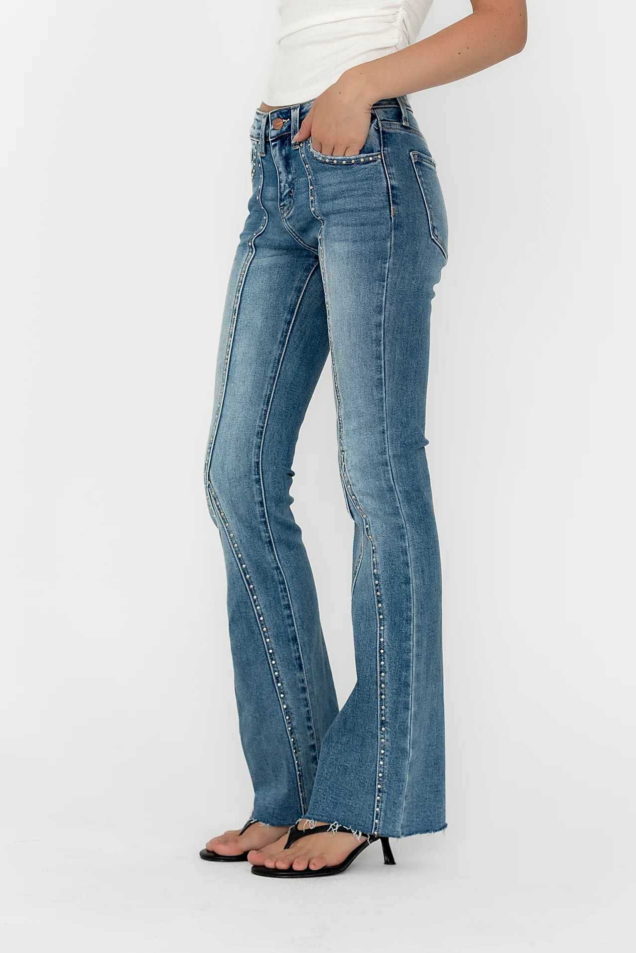 Eliza Studded Flare Jeans - Image 7