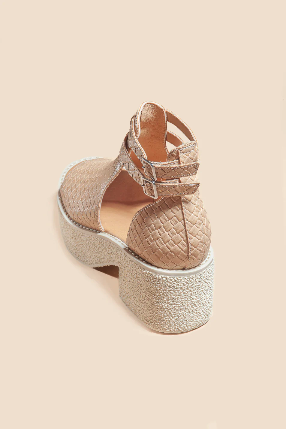 Elizabeth Heeled Sandals in Tan - FINAL SALE - Image 3