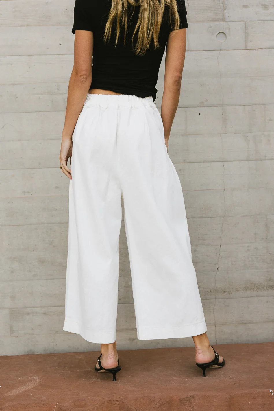 Elke Button Slacks in White - FINAL SALE - Image 5