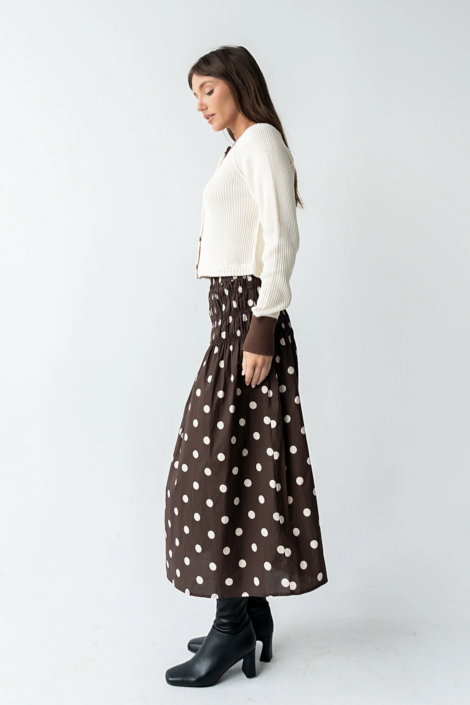 Ella Contrast Cardigan in Cream - FINAL SALE - Image 5
