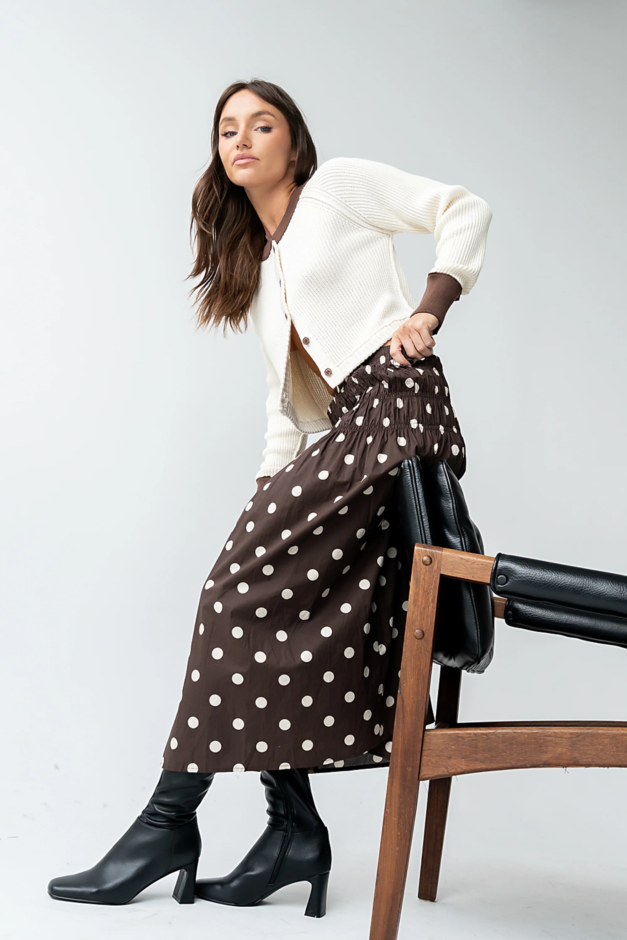 Ella Contrast Cardigan in Cream - FINAL SALE - Image 6