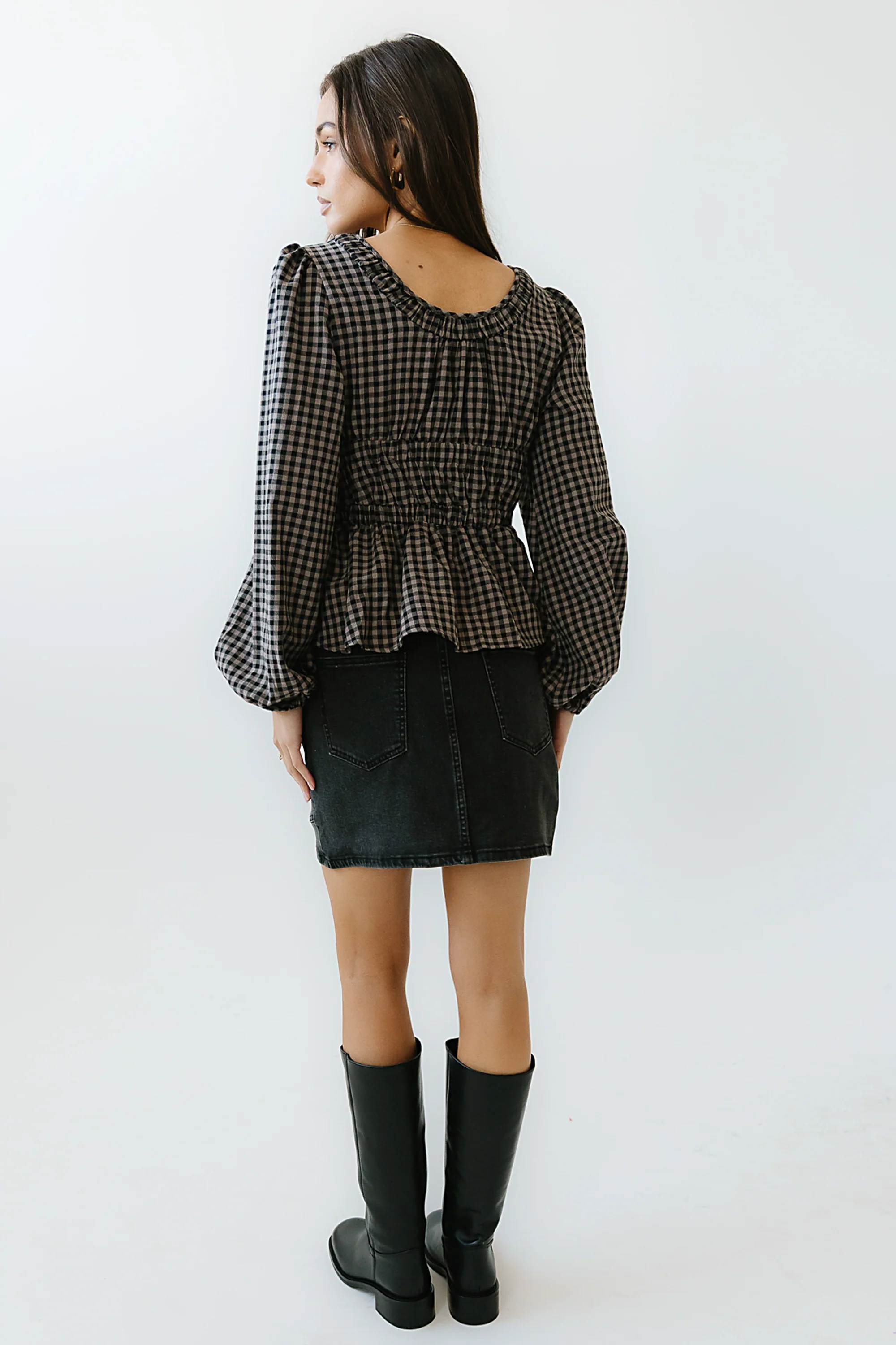 Ella Tie Peplum Blouse in Black - FINAL SALE - Image 3