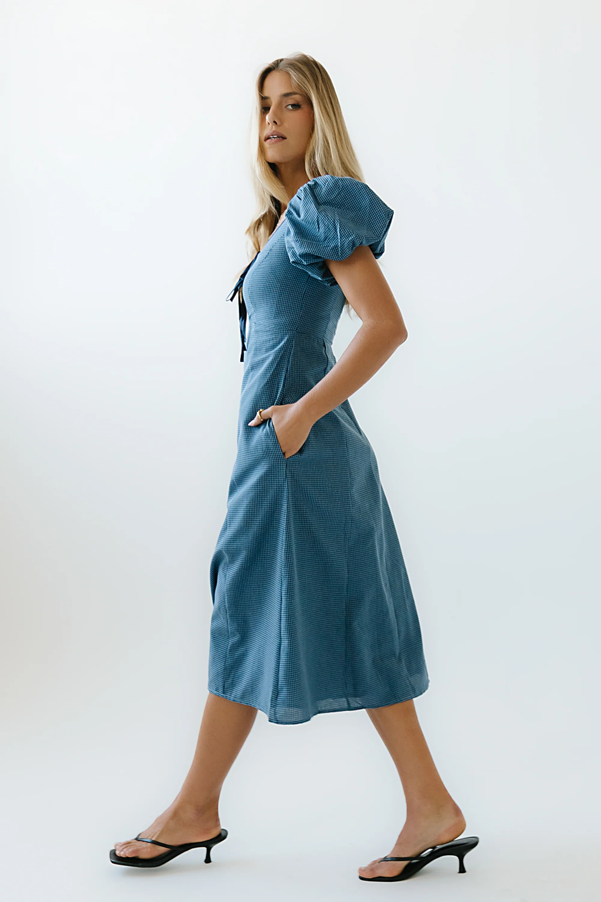 Elle Gingham Midi Dress - FINAL SALE - Image 4