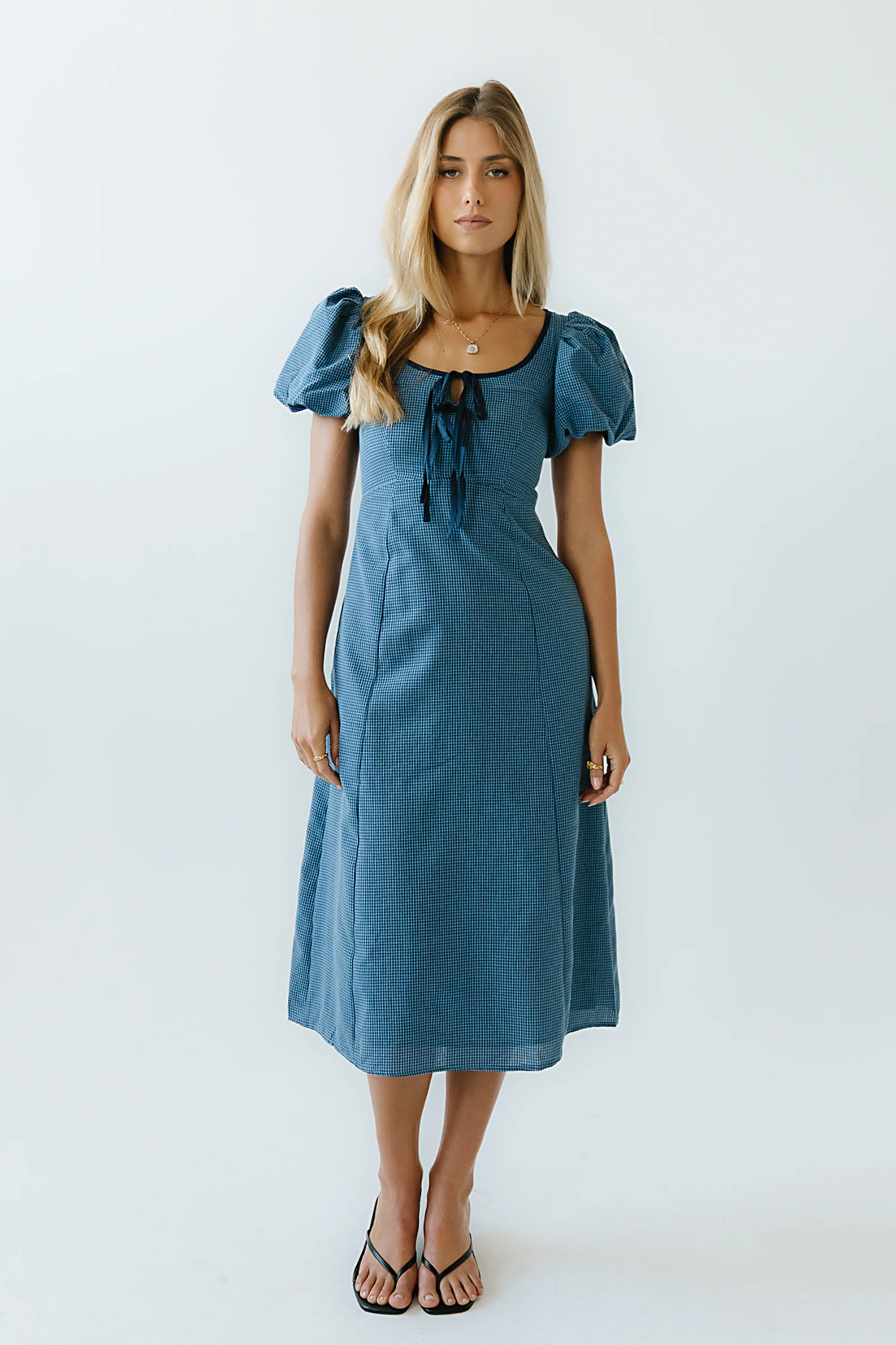 Elle Gingham Midi Dress - FINAL SALE - Image 6