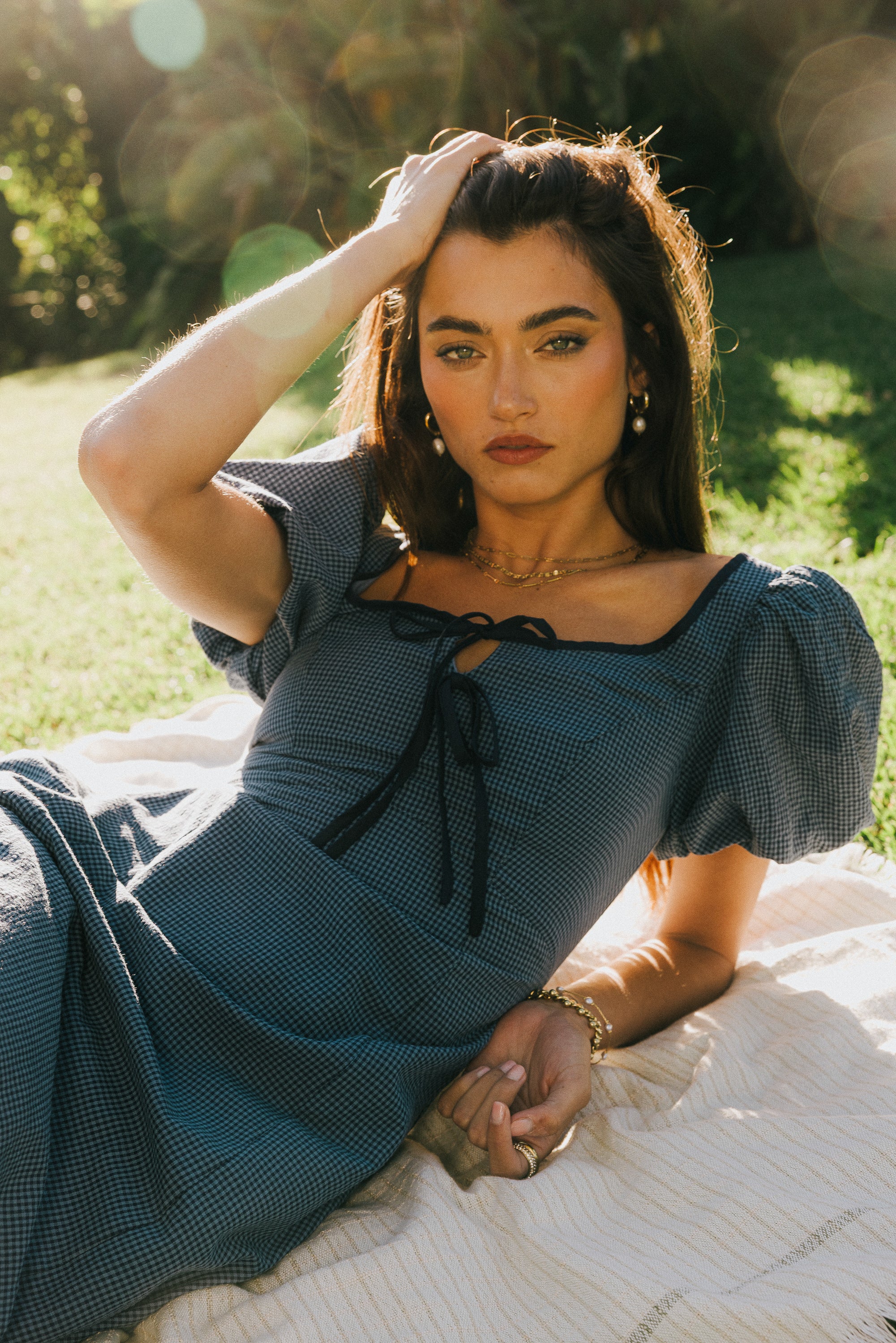 Elle Gingham Midi Dress - FINAL SALE - Image 7